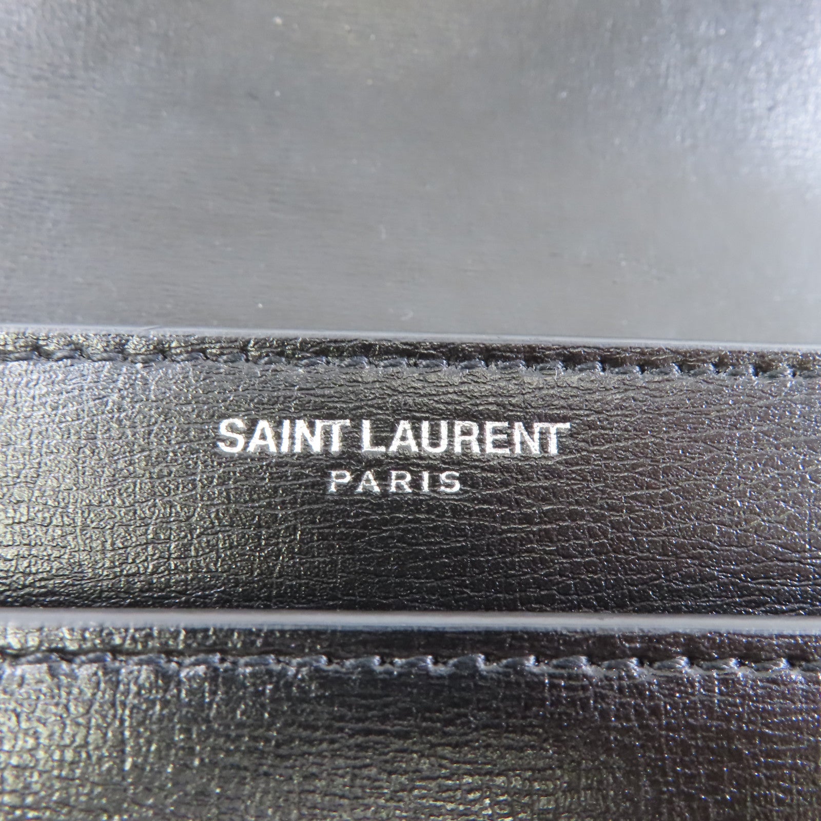 SAINT LAURENT 牛皮皮革Sunset銀扣鏈帶肩背袋黑色