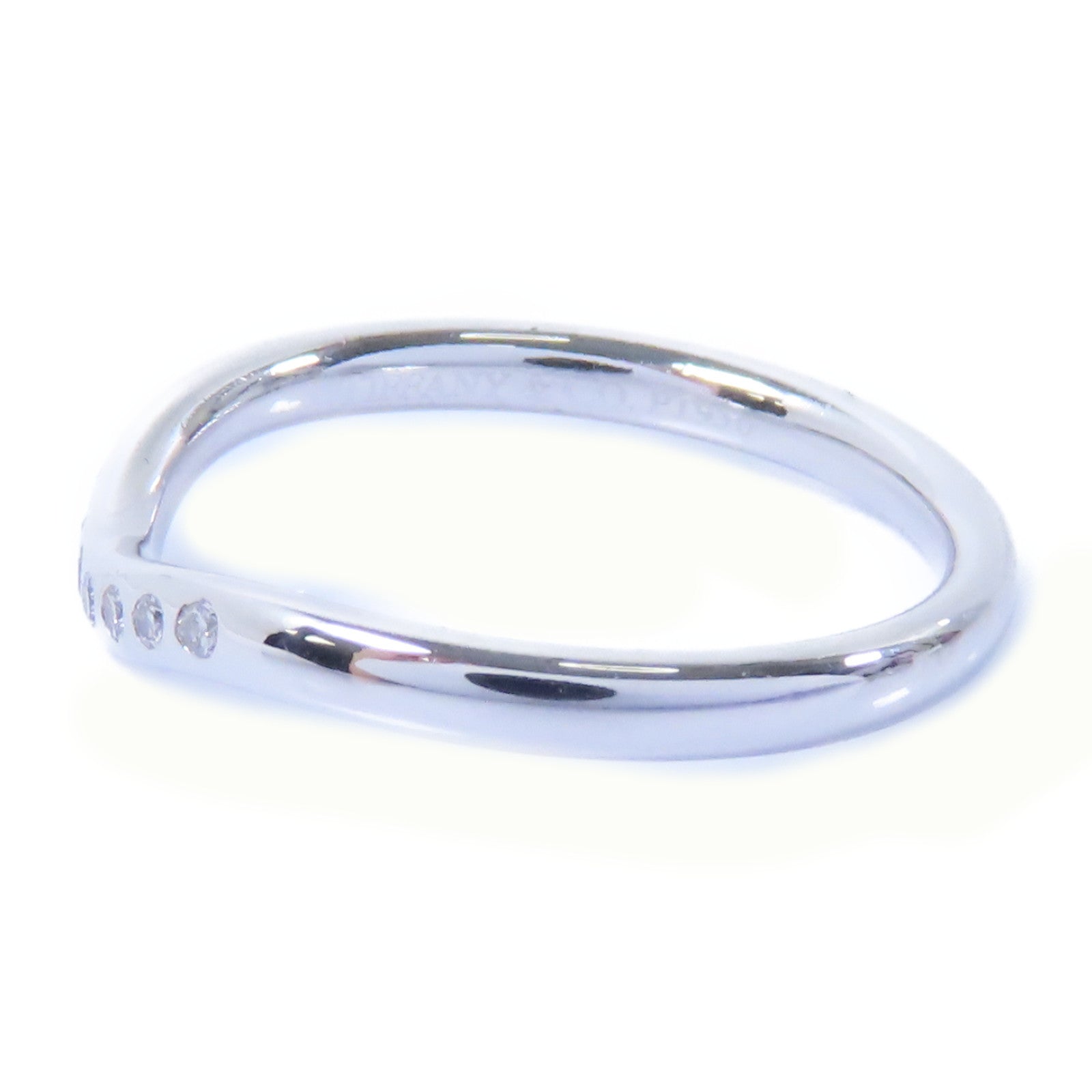 TIFFANY＆CO 【激減優惠】PT950鉑金Diamond Wedding Band Ring 0.06ct鑽石戒指US#5.25