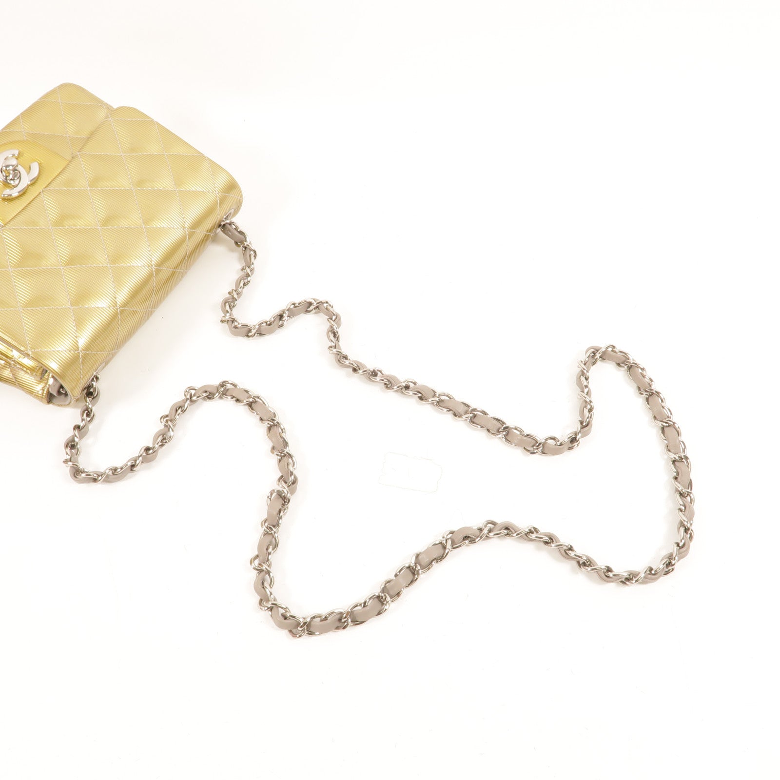 CHANEL 漆皮皮革Mini Classic 17鏈帶肩背袋