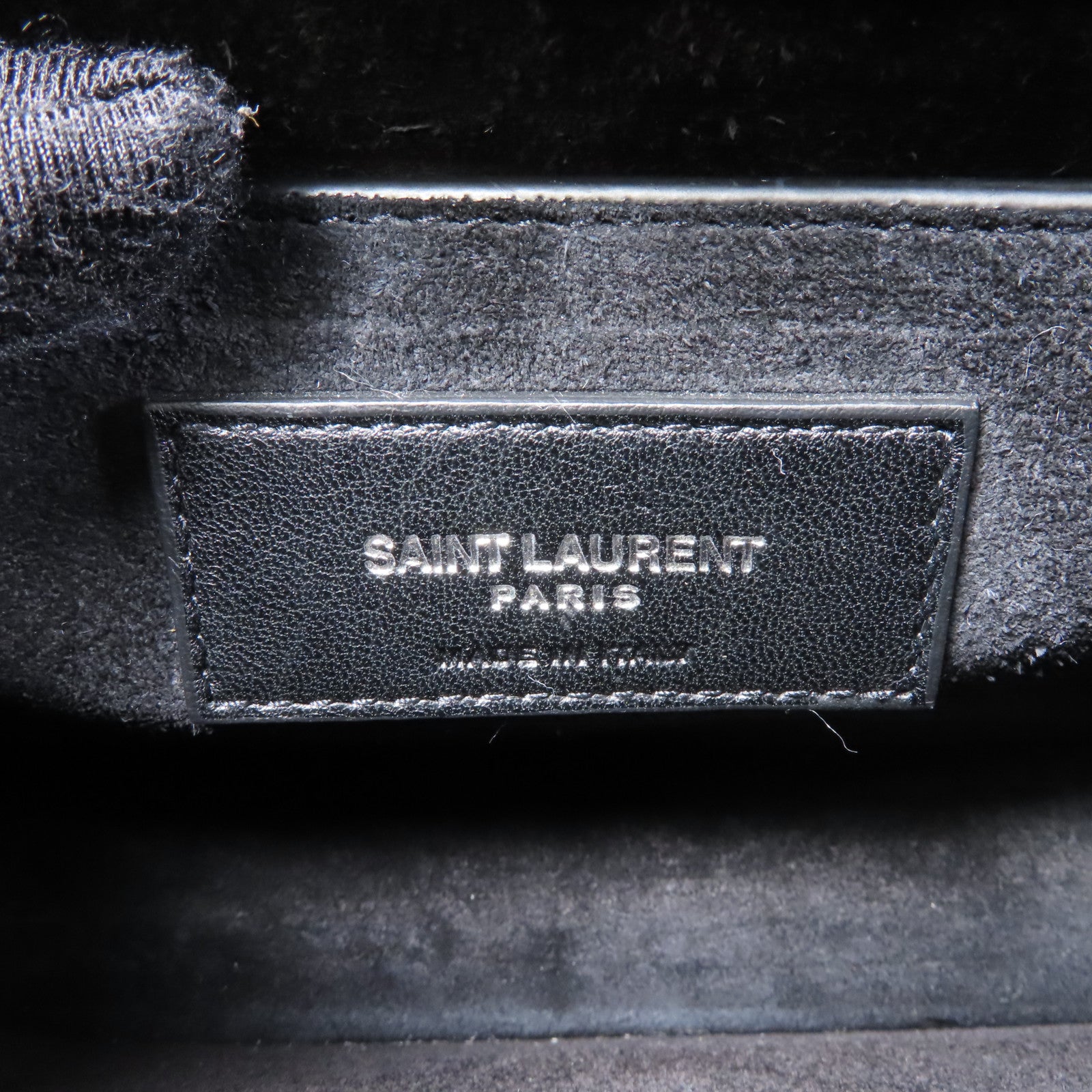 SAINT LAURENT 牛皮皮革Sunset銀扣鏈帶肩背袋黑色