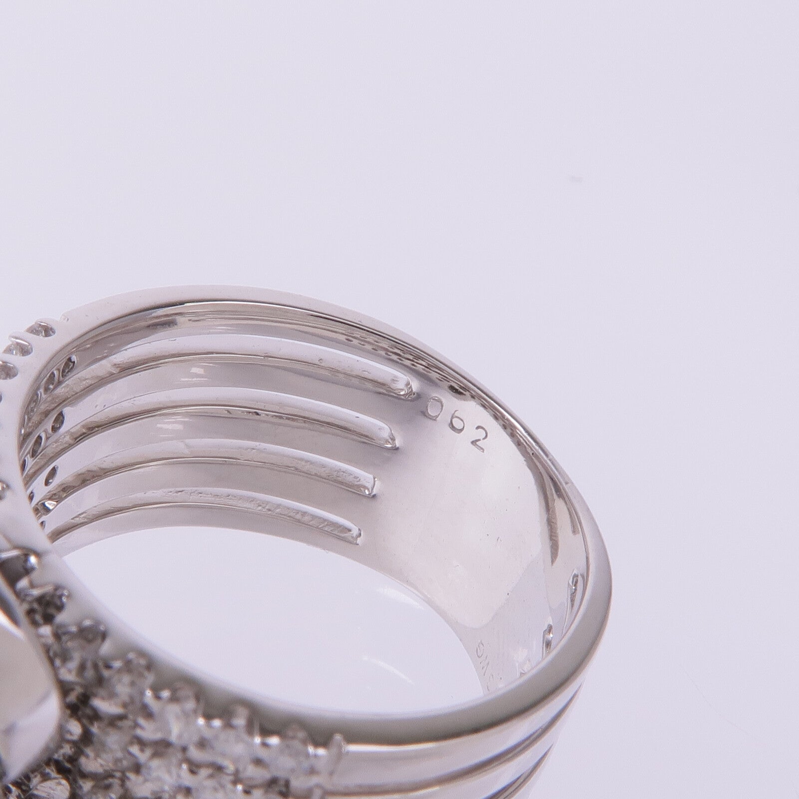 JEWELRY 18K白金Sapphire Diamond Ring藍寶石/鑽石戒指US#5.25