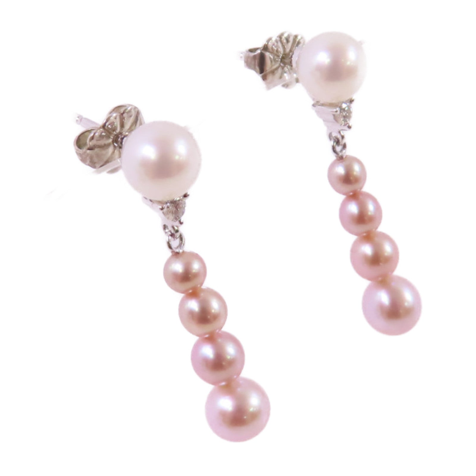 MIKIMOTO 925純銀/珍珠Pearl Earrings銀扣耳環