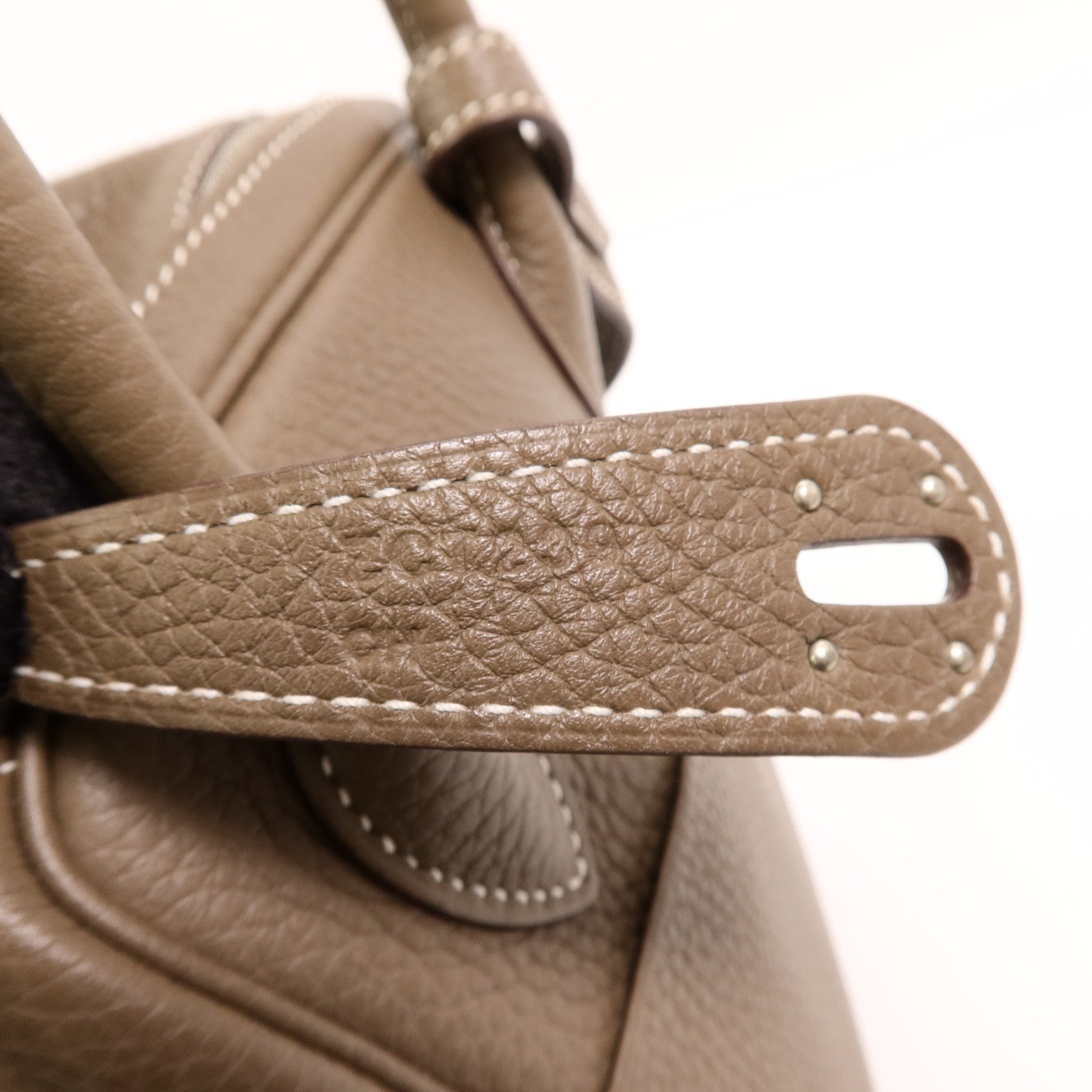 HERMES Clemence皮革Lindy 26手挽肩背兩用袋Etoupe