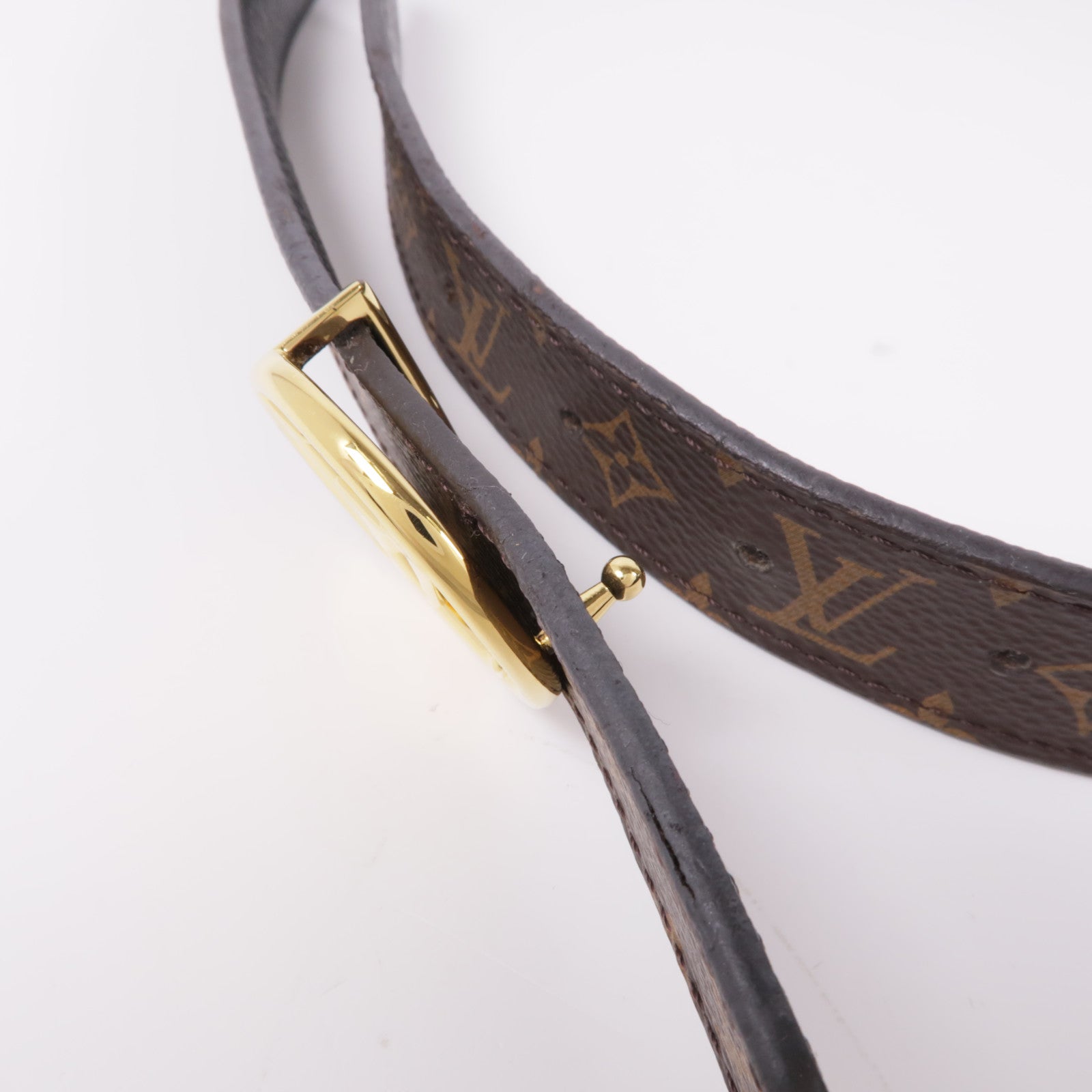LOUIS VUITTON Monogram CIRELE GOLD REVERIBLE金扣皮帶