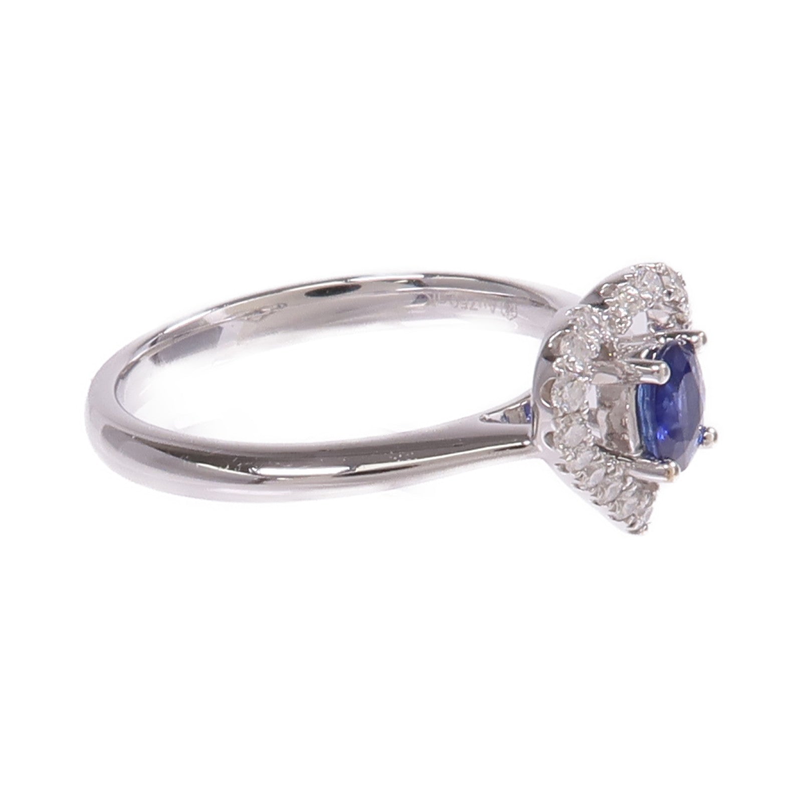 JEWELRY 【激減優惠】18K白金Sapphire Diamond Ring藍寶石/鑽石戒指US#6