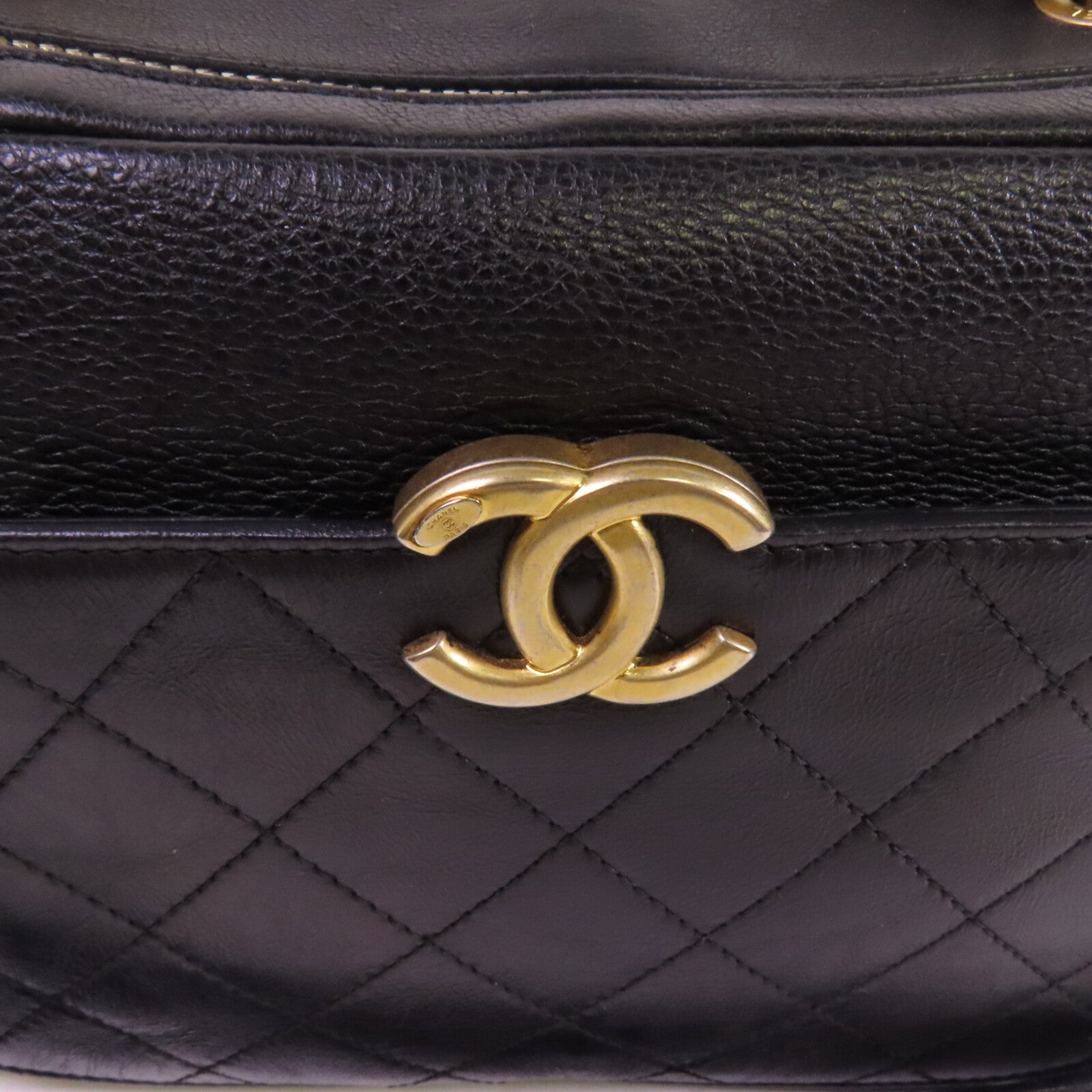 CHANEL 牛皮皮革Chain 2Way Shoulder Bag金扣鏈帶手挽肩背兩袋