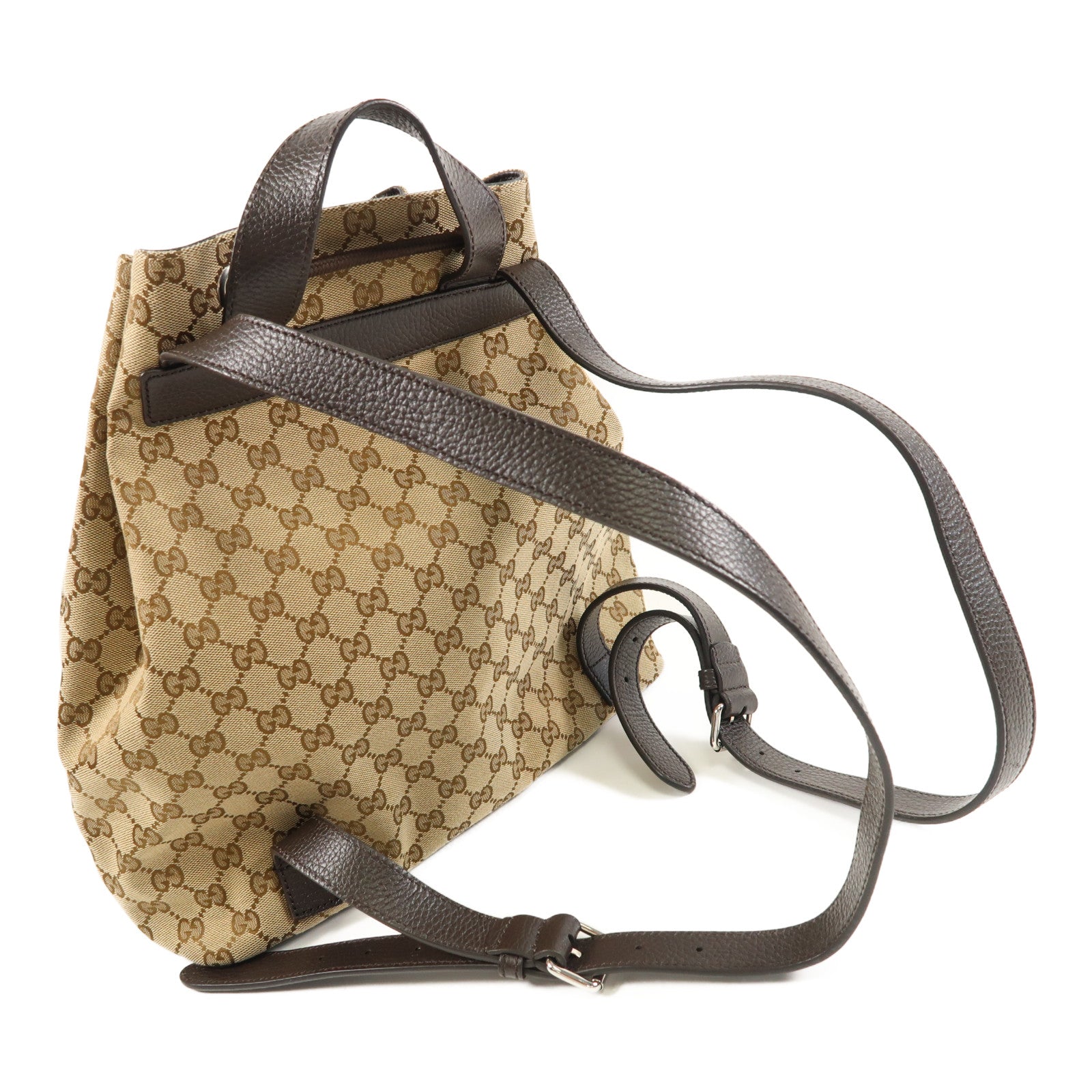 GUCCI 帆布Backpack銀扣背包