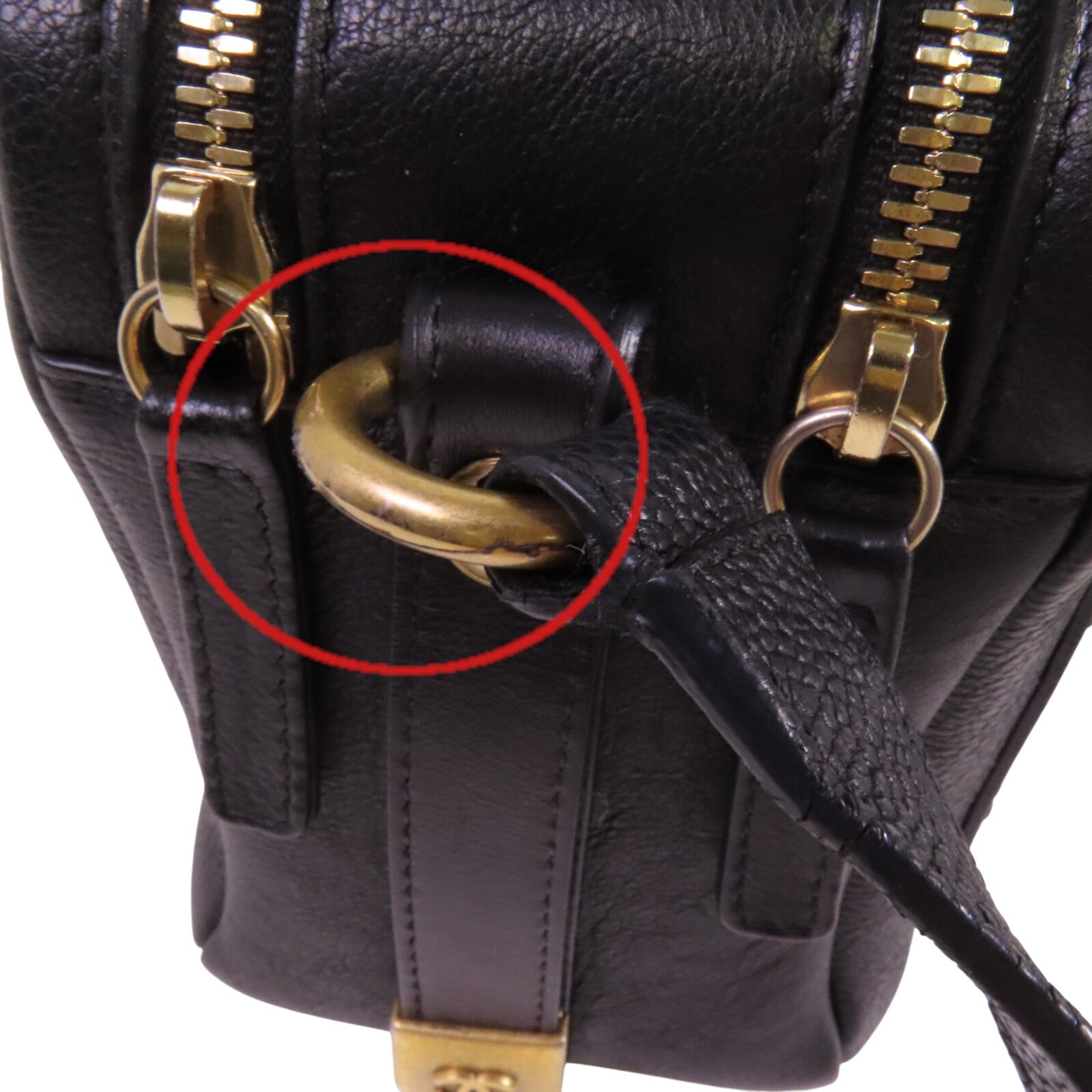 CHANEL 牛皮皮革Chain 2Way Shoulder Bag金扣鏈帶手挽肩背兩袋