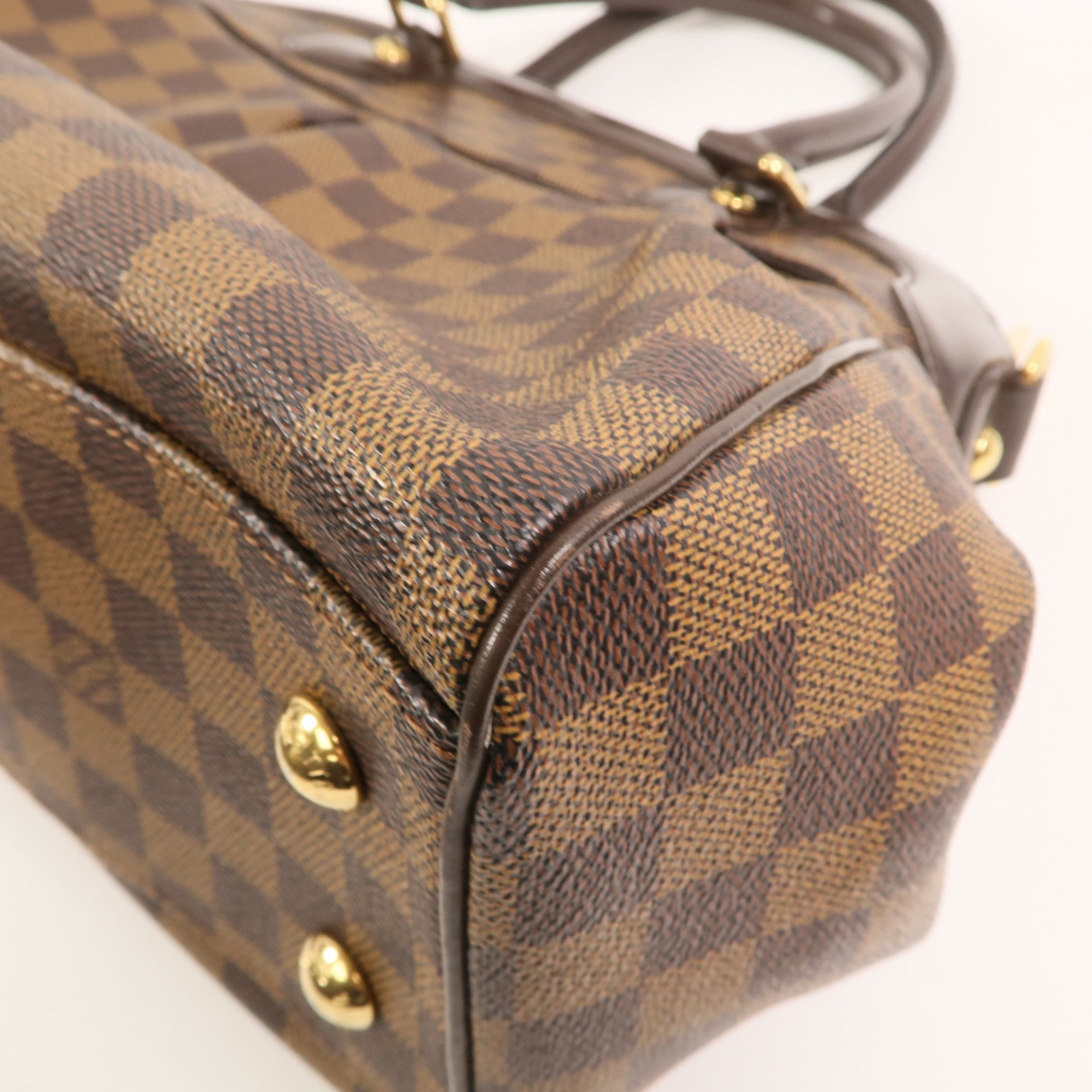 LOUIS VUITTON Damier Trevi金扣手挽肩背兩用袋