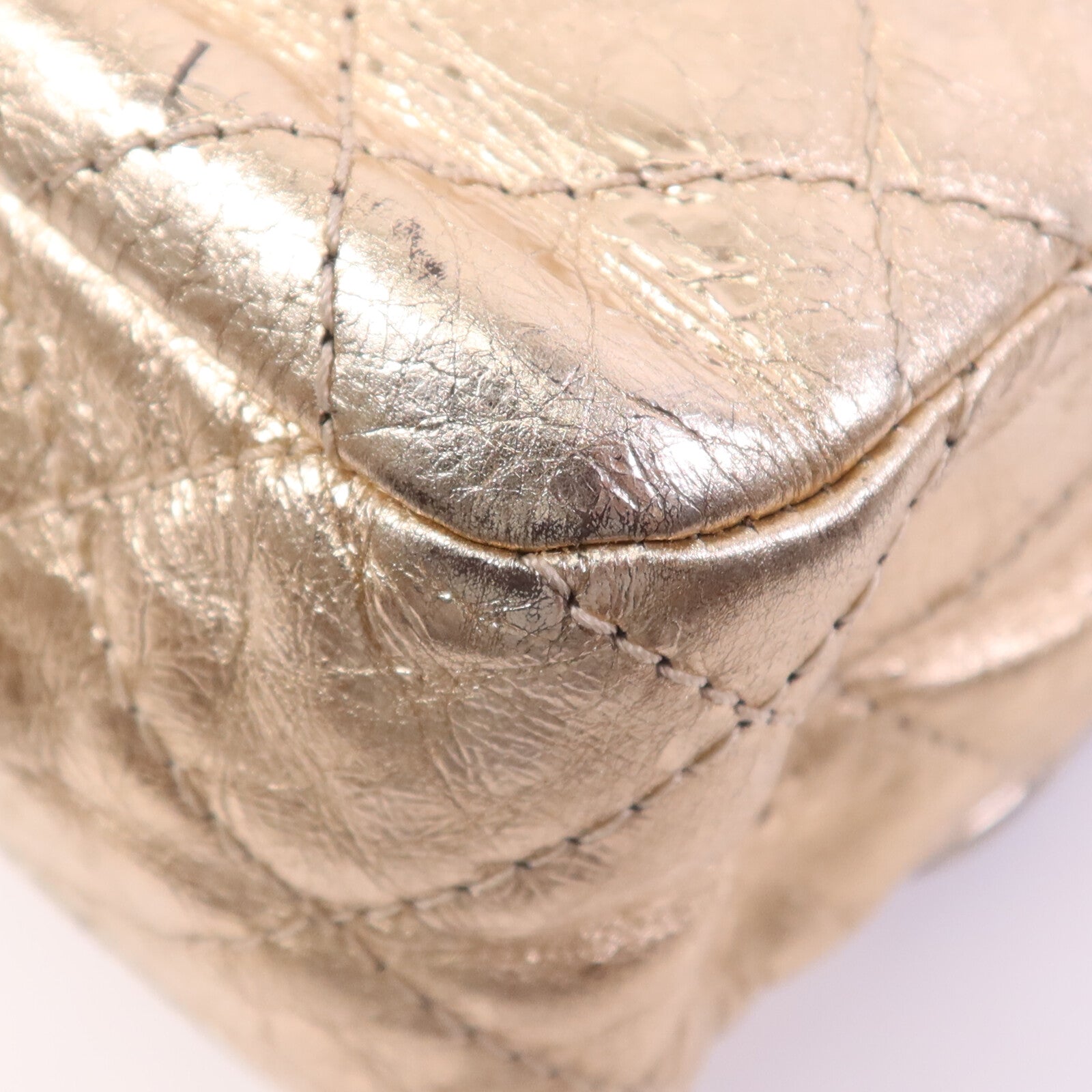 CHANEL 牛皮皮革2.55金扣鏈帶肩背袋