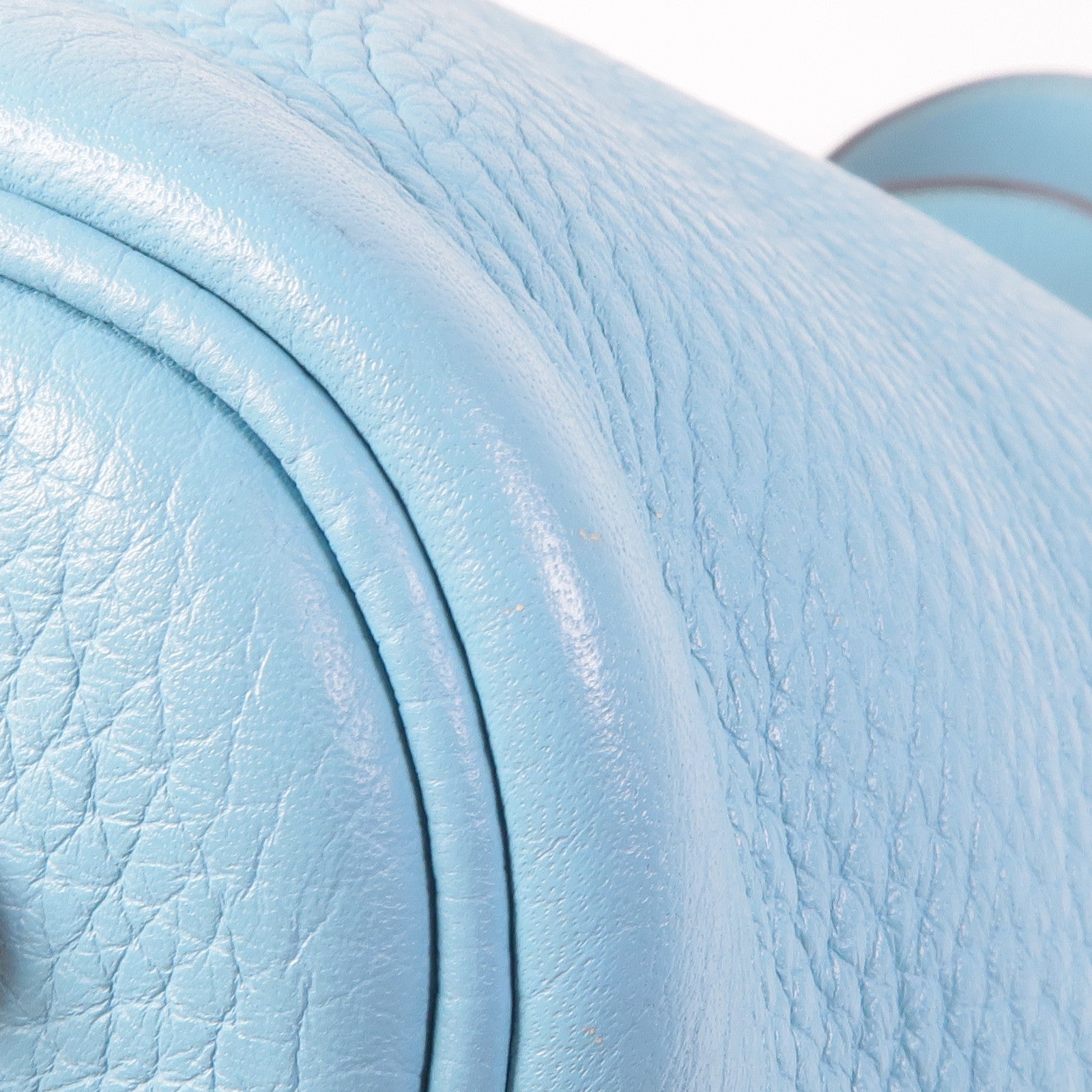 HERMES Clemence皮革Picotin MM銀扣手挽袋Bleu Atoll