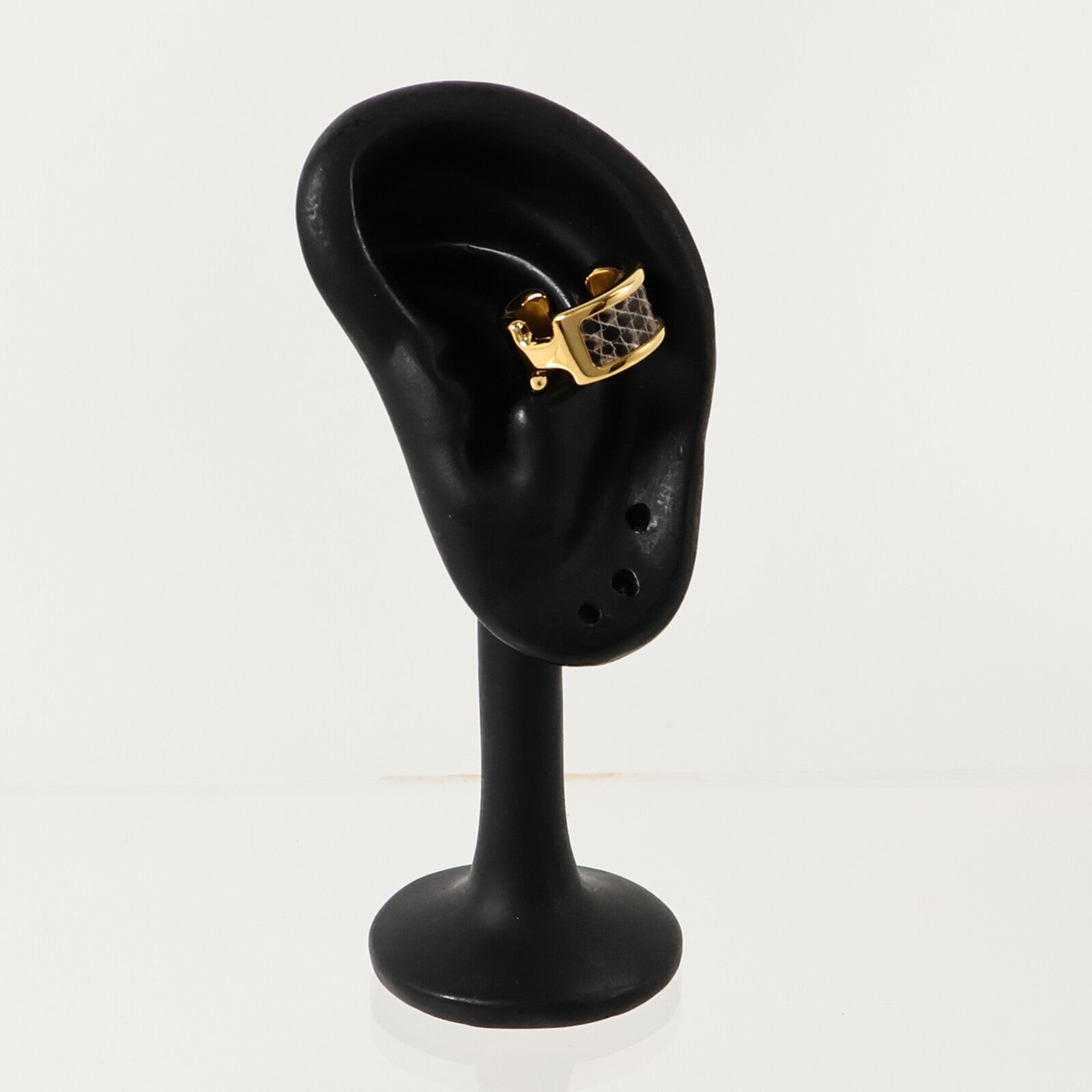 HERMES 蜥蜴皮革/金屬Olympe Ear Cuff耳夾Ombre