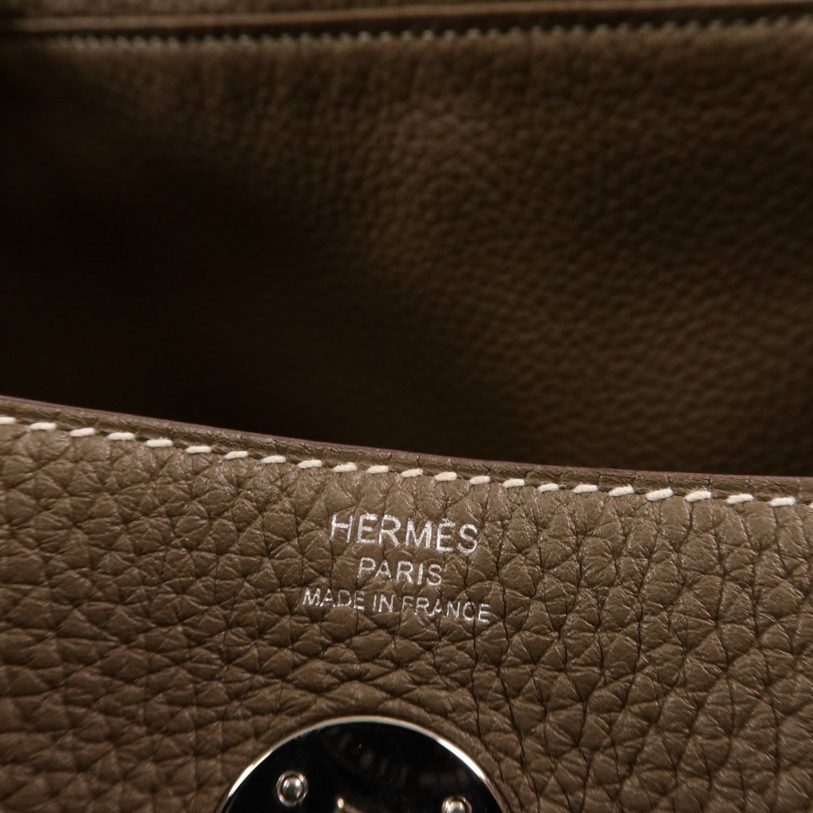 HERMES Clemence皮革Lindy 26手挽肩背兩用袋Etoupe