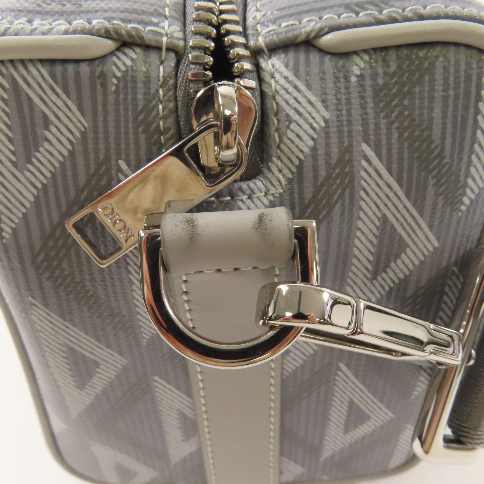 Dior 塗層帆布Shoulder Bag銀扣肩背袋