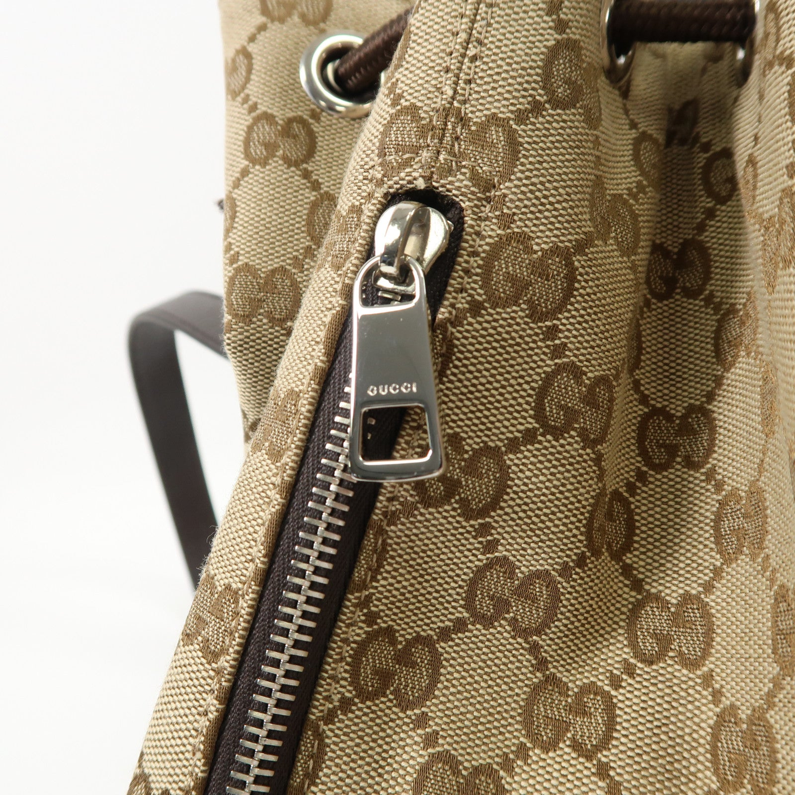 GUCCI 帆布Backpack銀扣背包