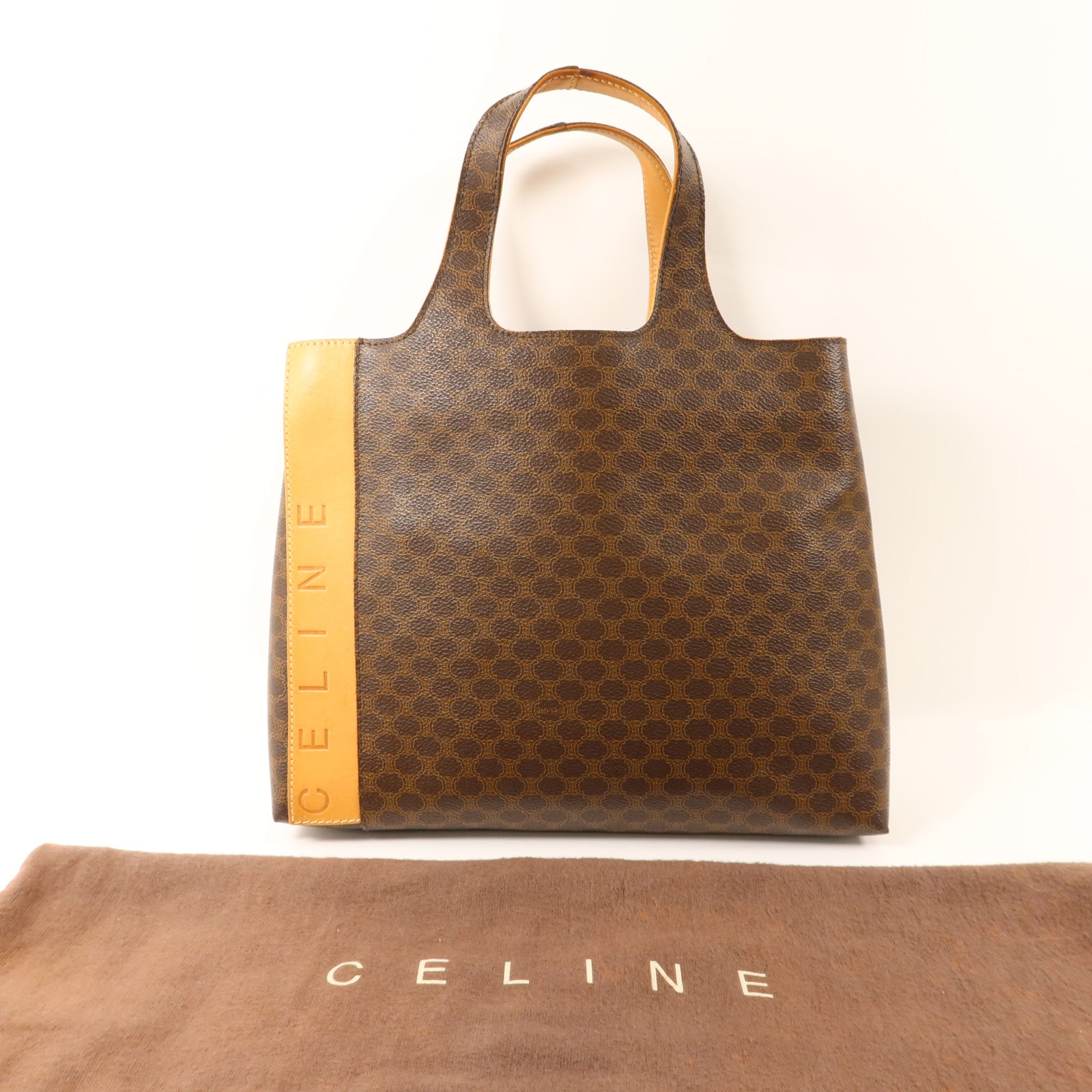 CELINE 塗層帆布Handbag金扣手挽袋