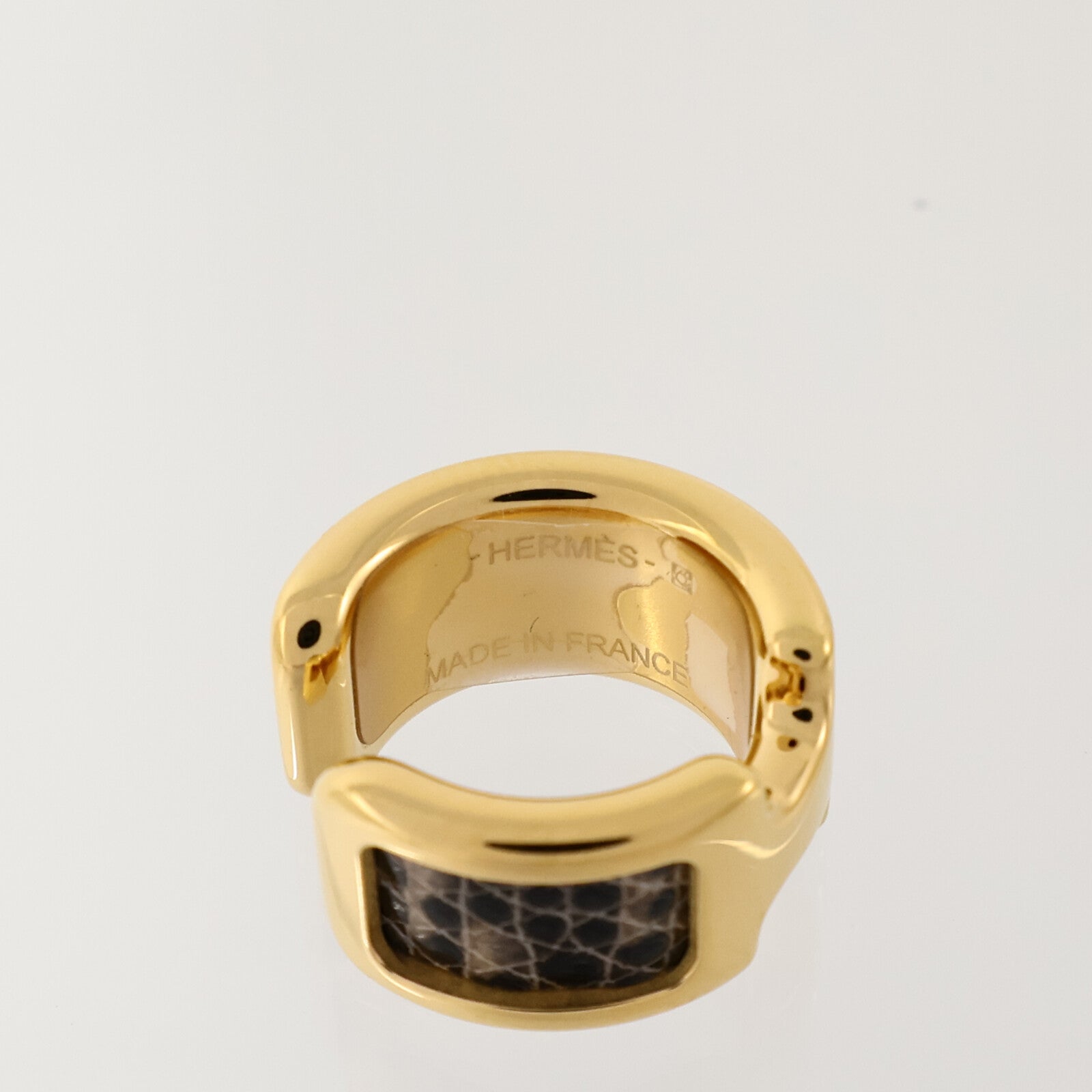HERMES 蜥蜴皮革/金屬Olympe Ear Cuff耳夾Ombre