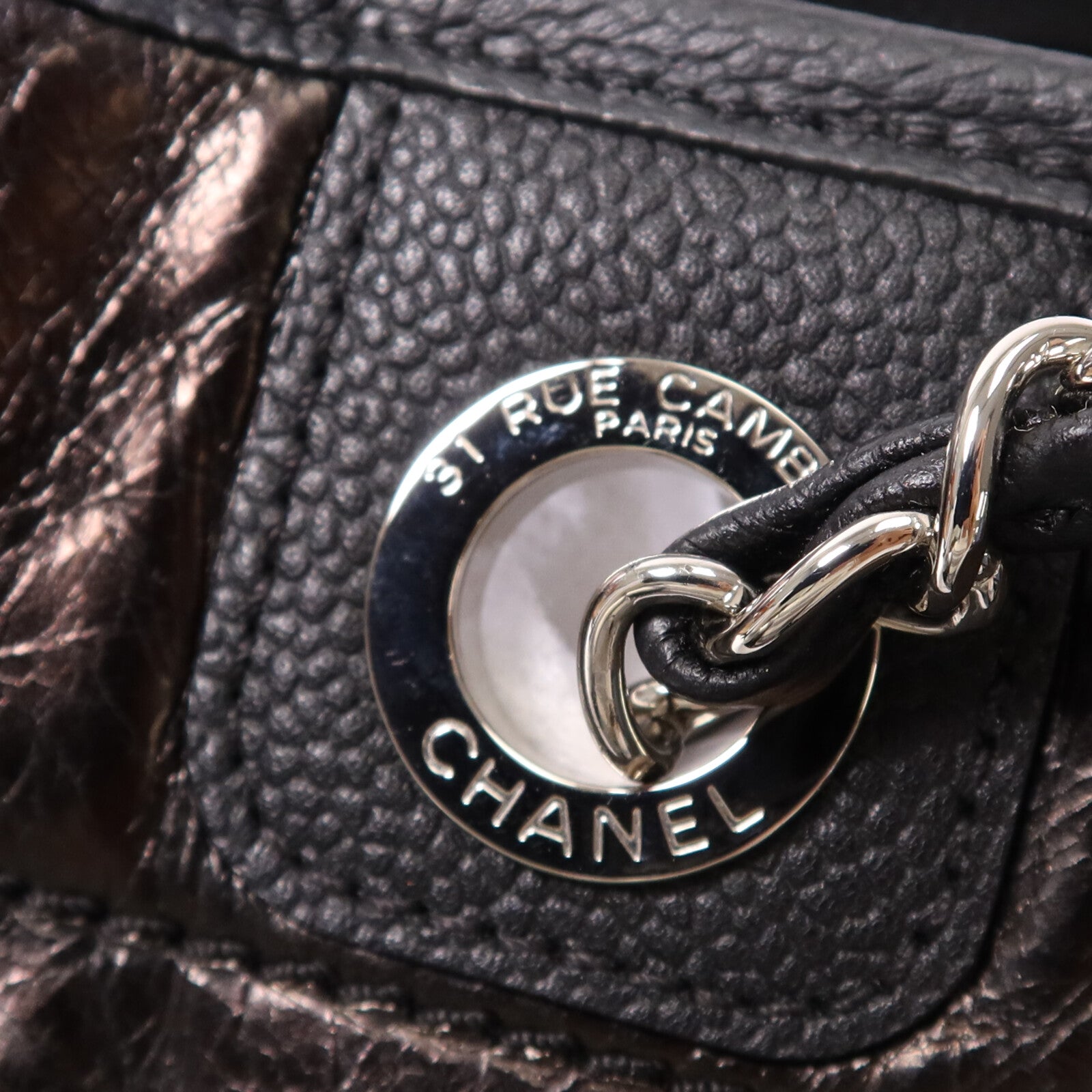 CHANEL 牛皮皮革Deauville Tote Bag銀扣手挽袋