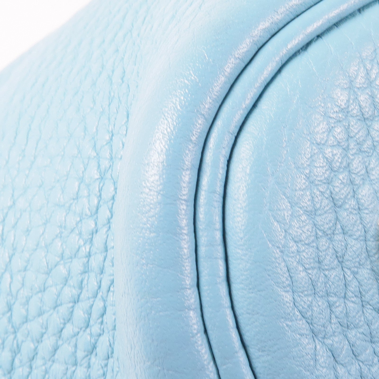 HERMES Clemence皮革Picotin MM銀扣手挽袋Bleu Atoll