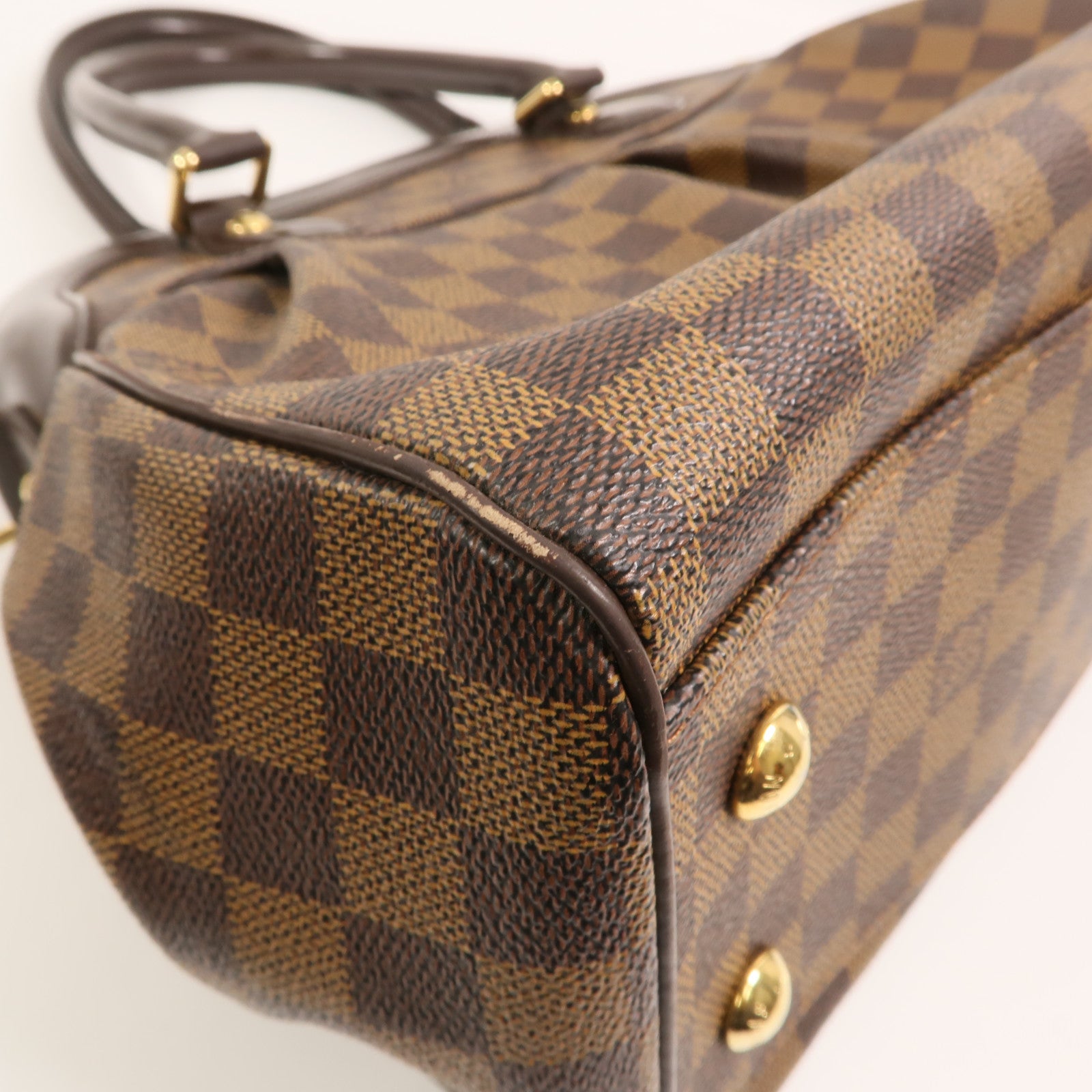 LOUIS VUITTON Damier Trevi金扣手挽肩背兩用袋