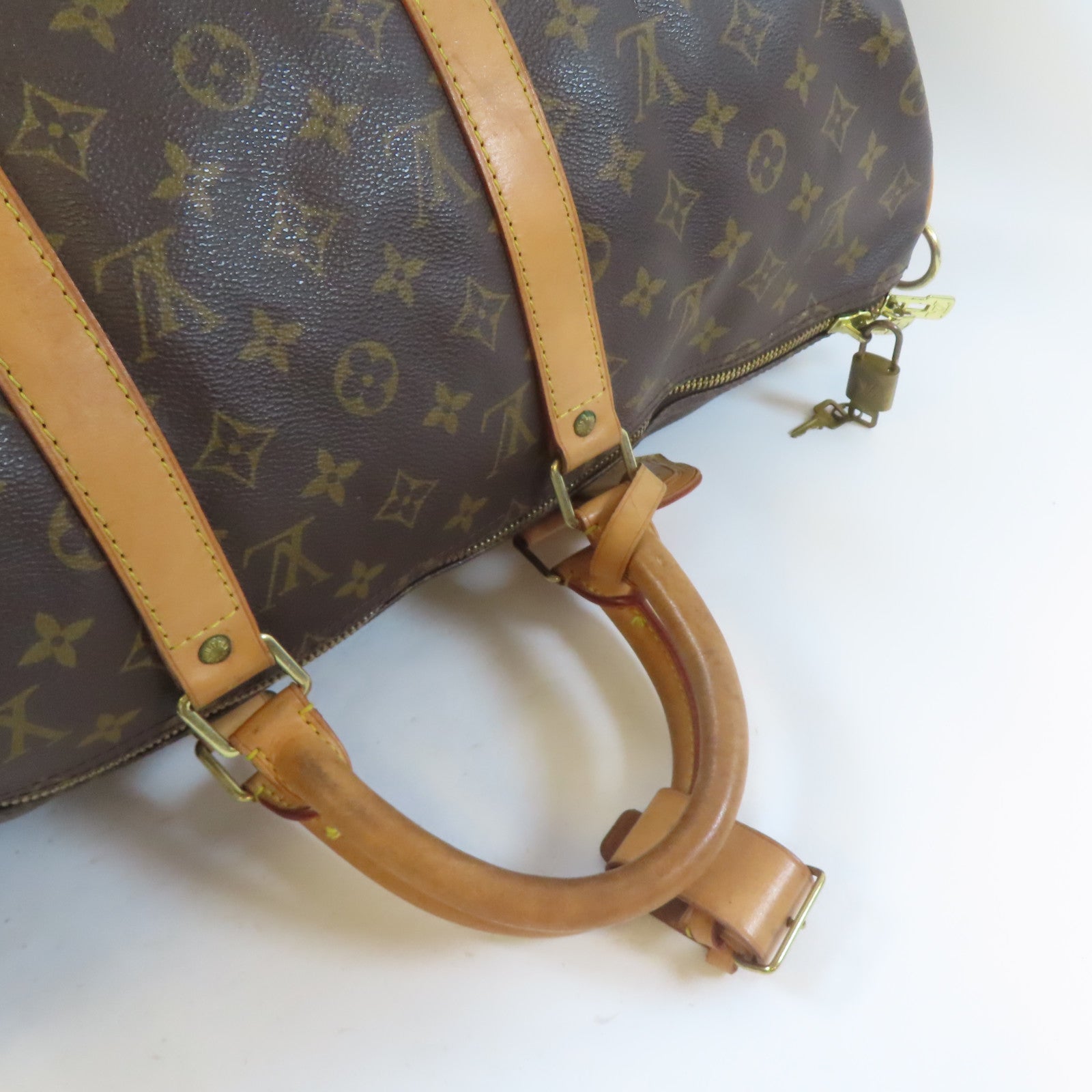 LOUIS VUITTON Monogram Keepall Bandouliere 50 Travel Bag金扣手挽肩背兩用袋啡色