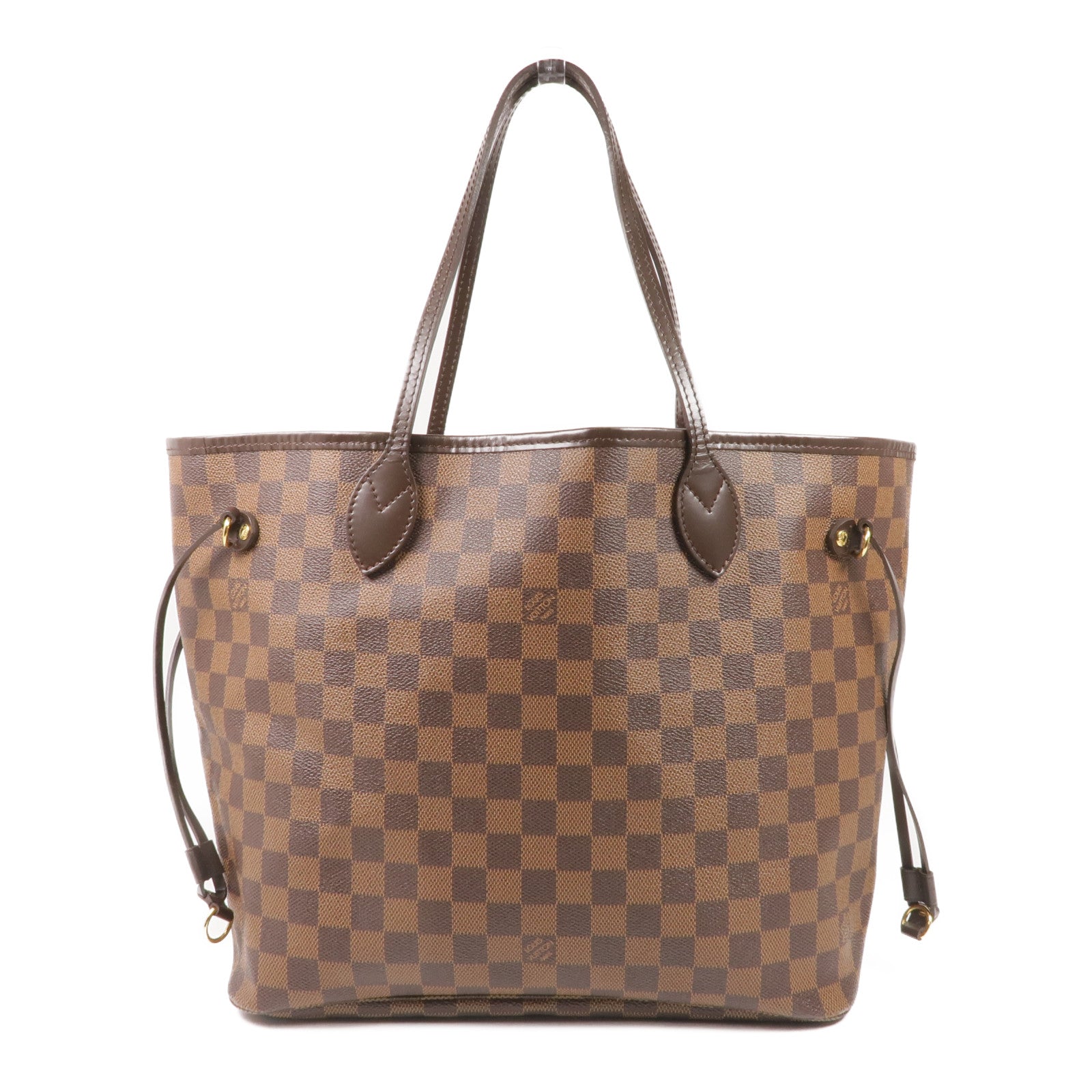 LOUIS VUITTON Damier Neverfull MM金扣肩背袋/手挽袋