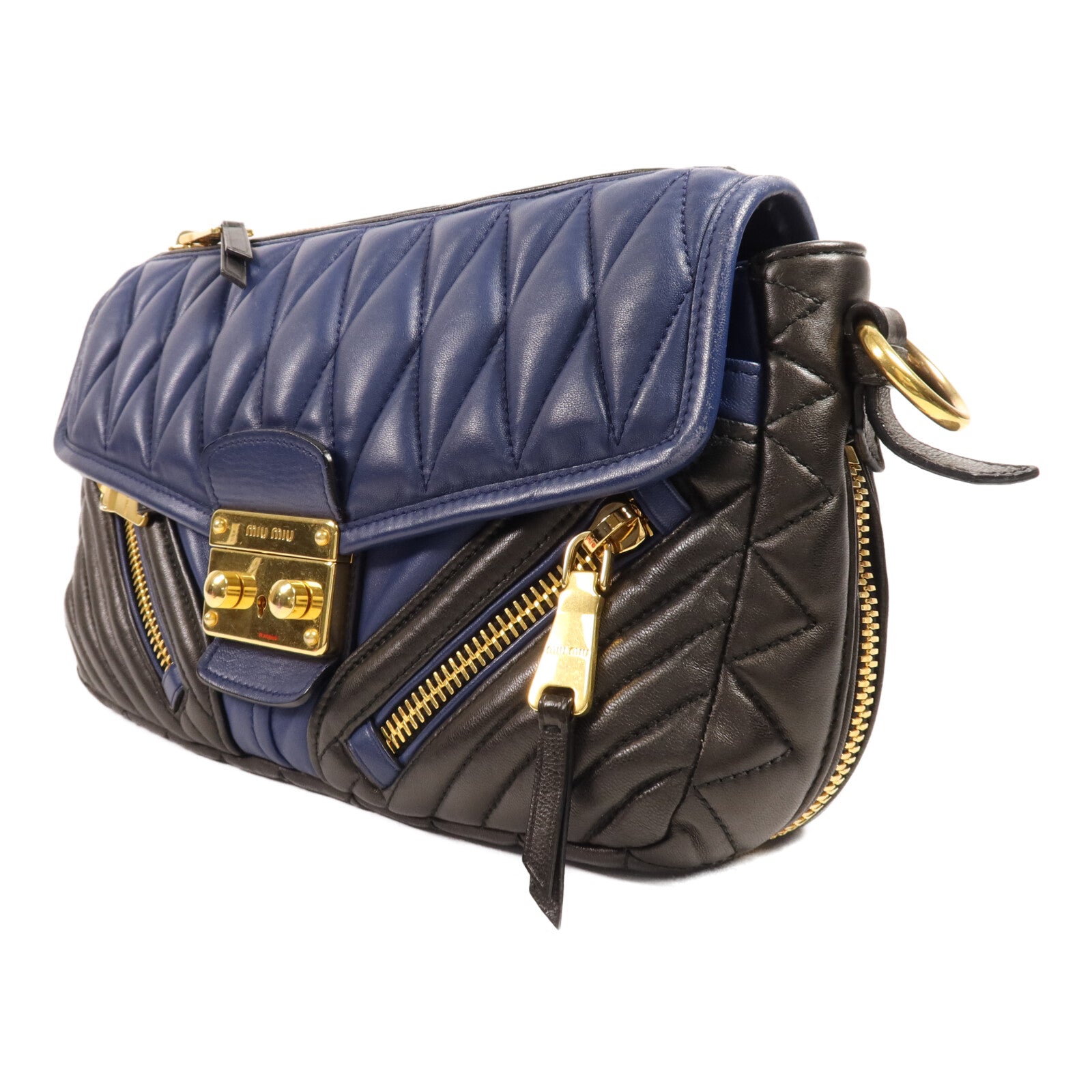 Miu Miu 牛皮皮革Shoulder Bag金扣肩背袋