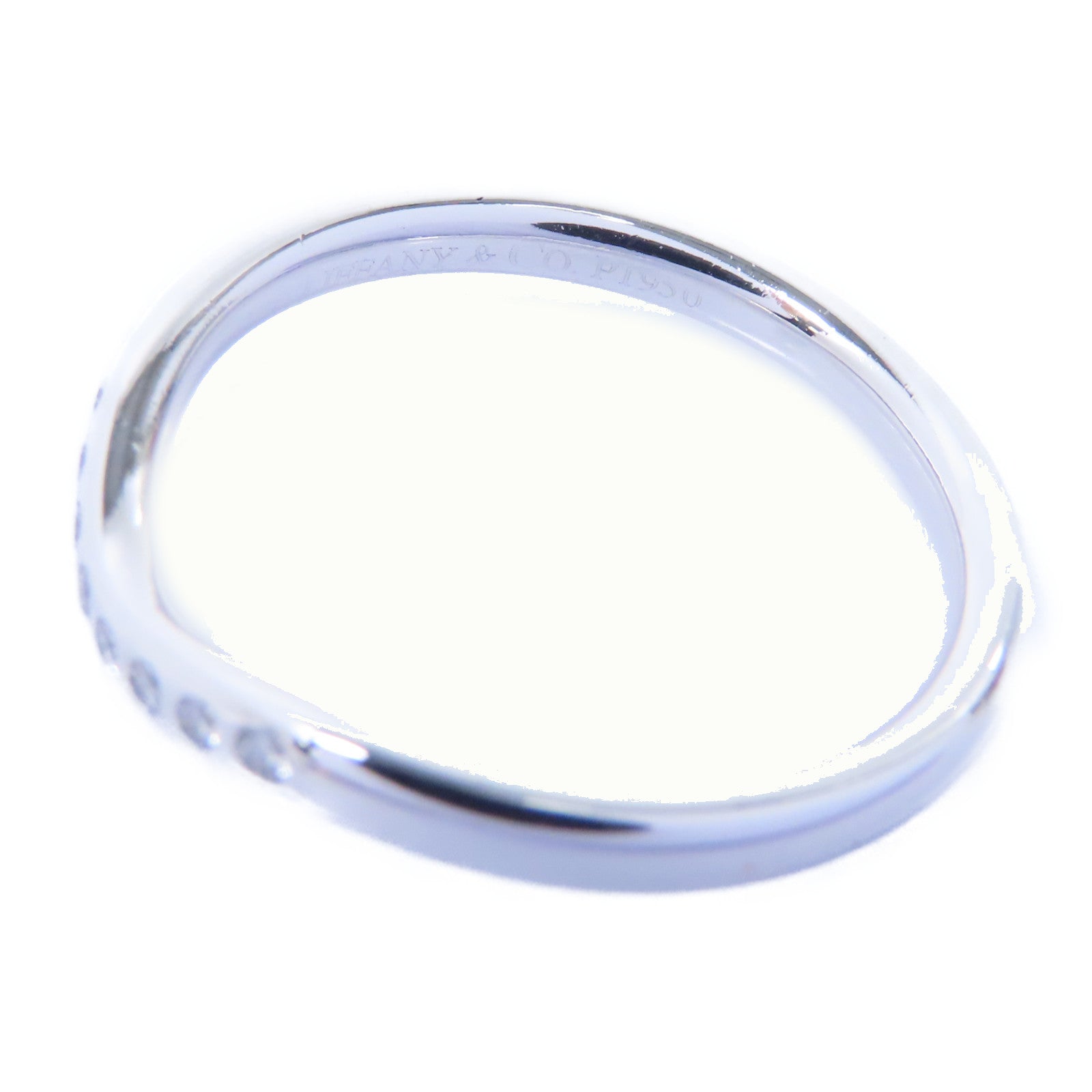 TIFFANY＆CO 【激減優惠】PT950鉑金Diamond Wedding Band Ring 0.06ct鑽石戒指US#5.25