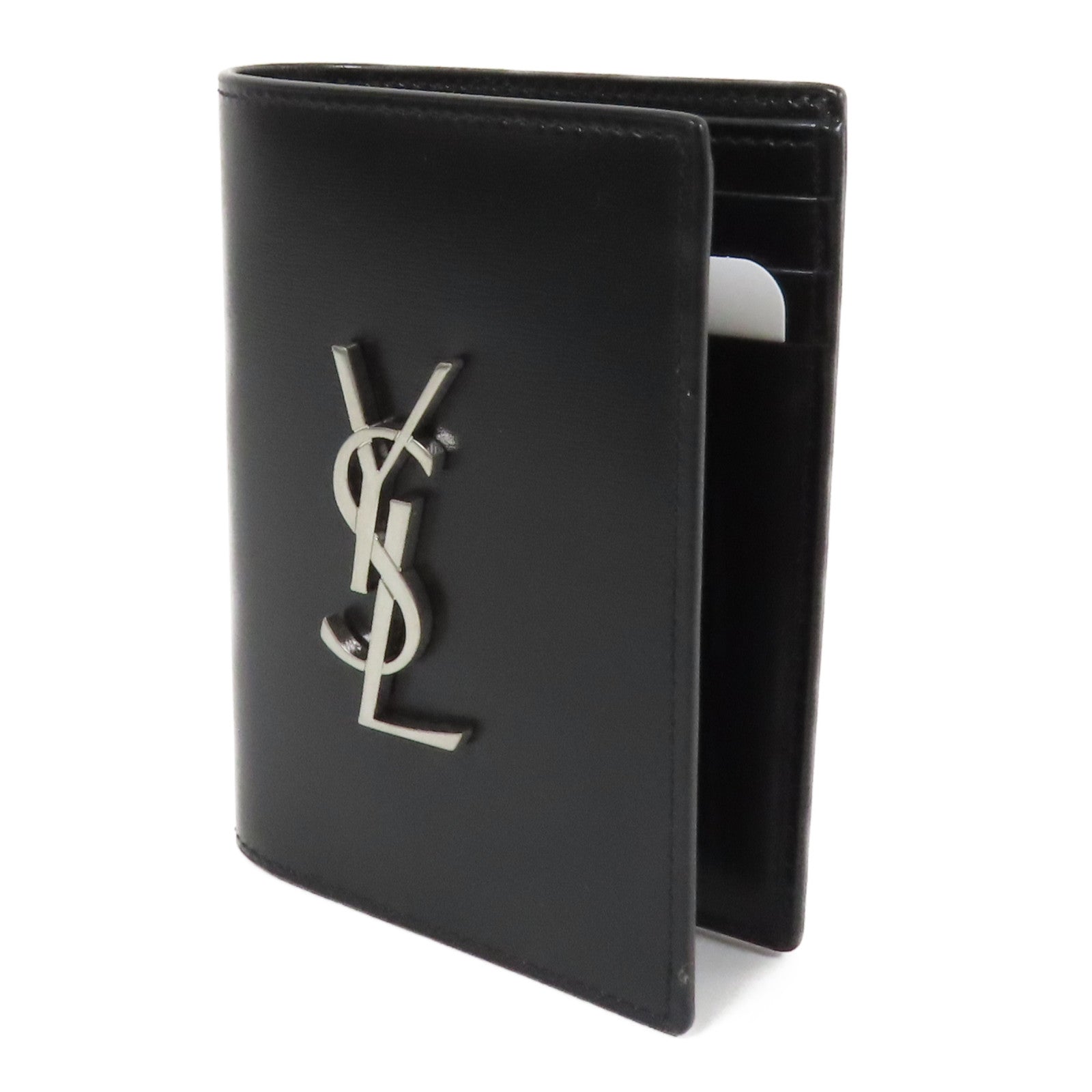 SAINT LAURENT 皮革Card Case銀扣卡片套