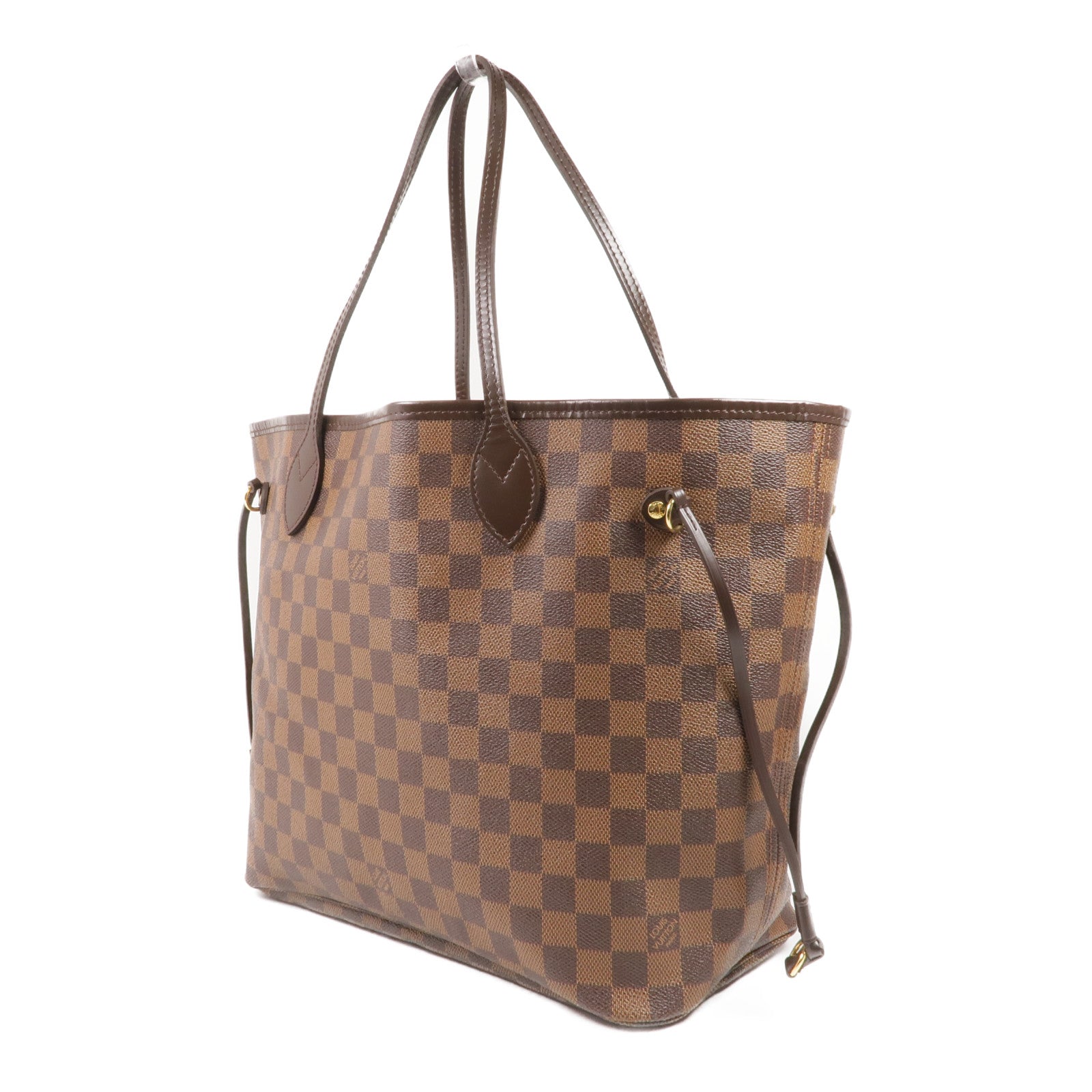 LOUIS VUITTON Damier Neverfull MM金扣肩背袋/手挽袋