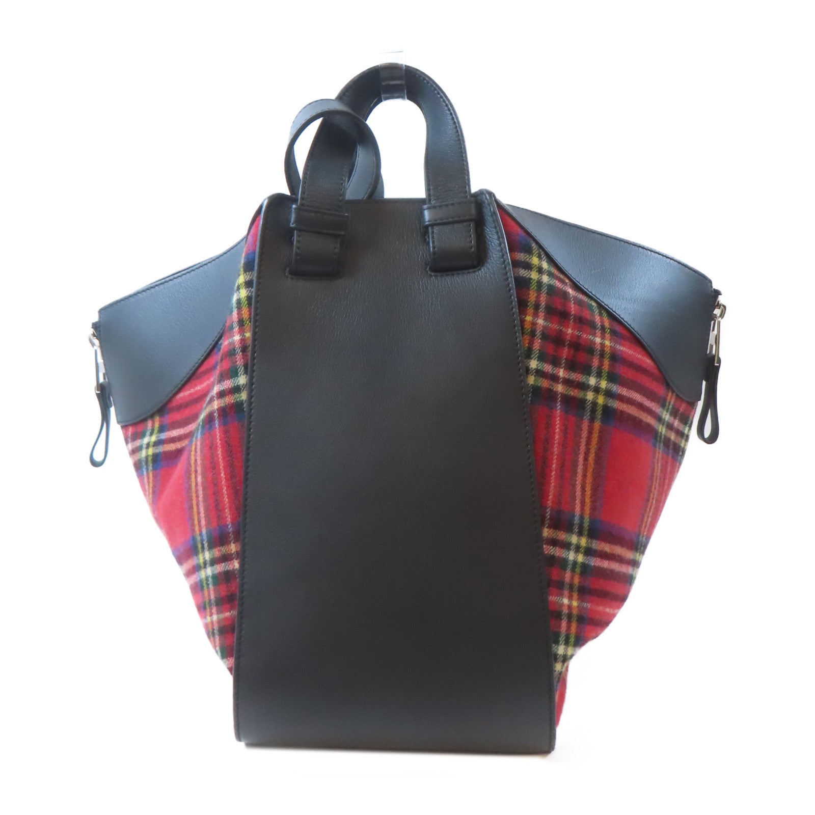 LOEWE 【激減優惠】牛皮皮革Hammock Bag銀扣手挽肩背兩用袋黑色/紅色