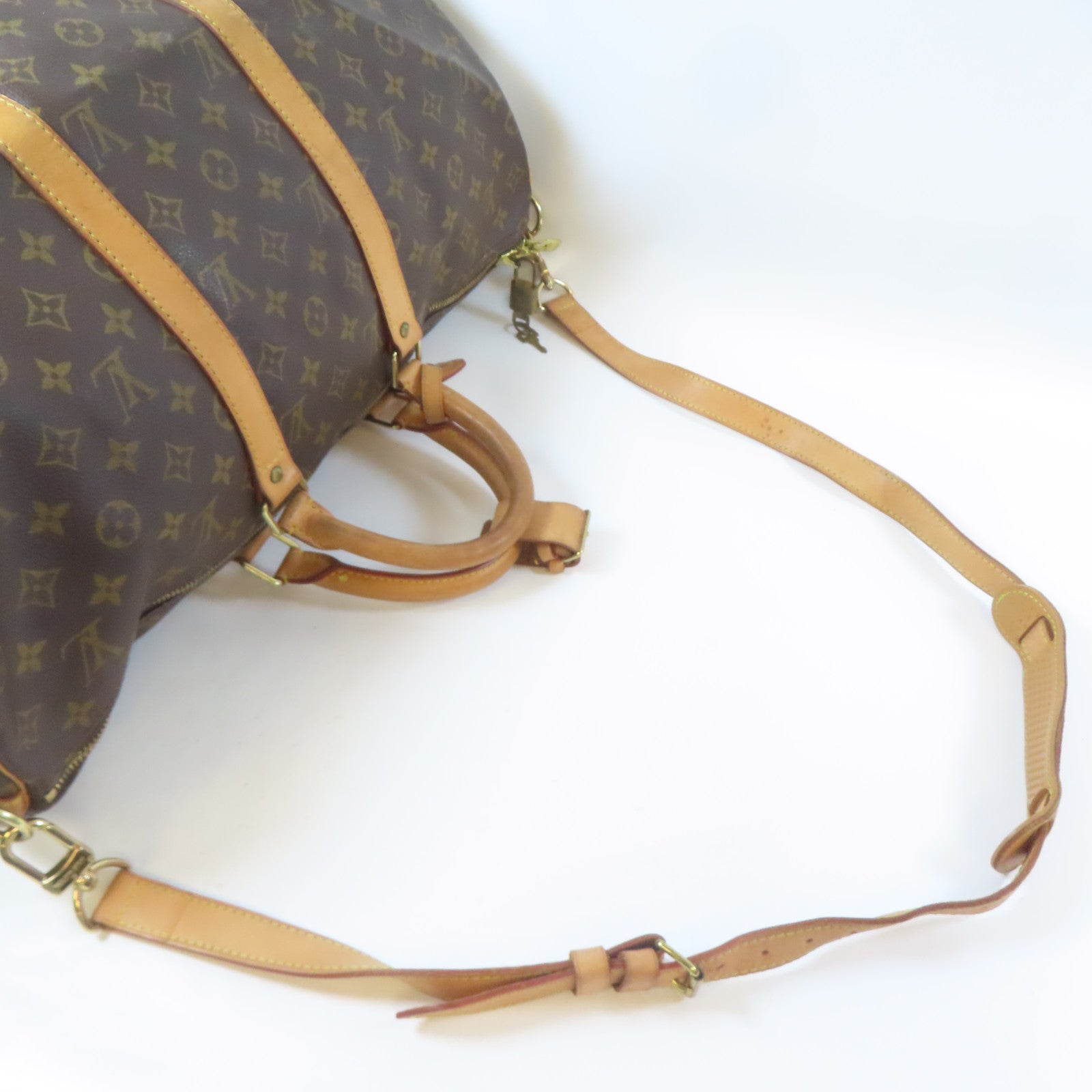 LOUIS VUITTON Monogram Keepall Bandouliere 50 Travel Bag金扣手挽肩背兩用袋啡色