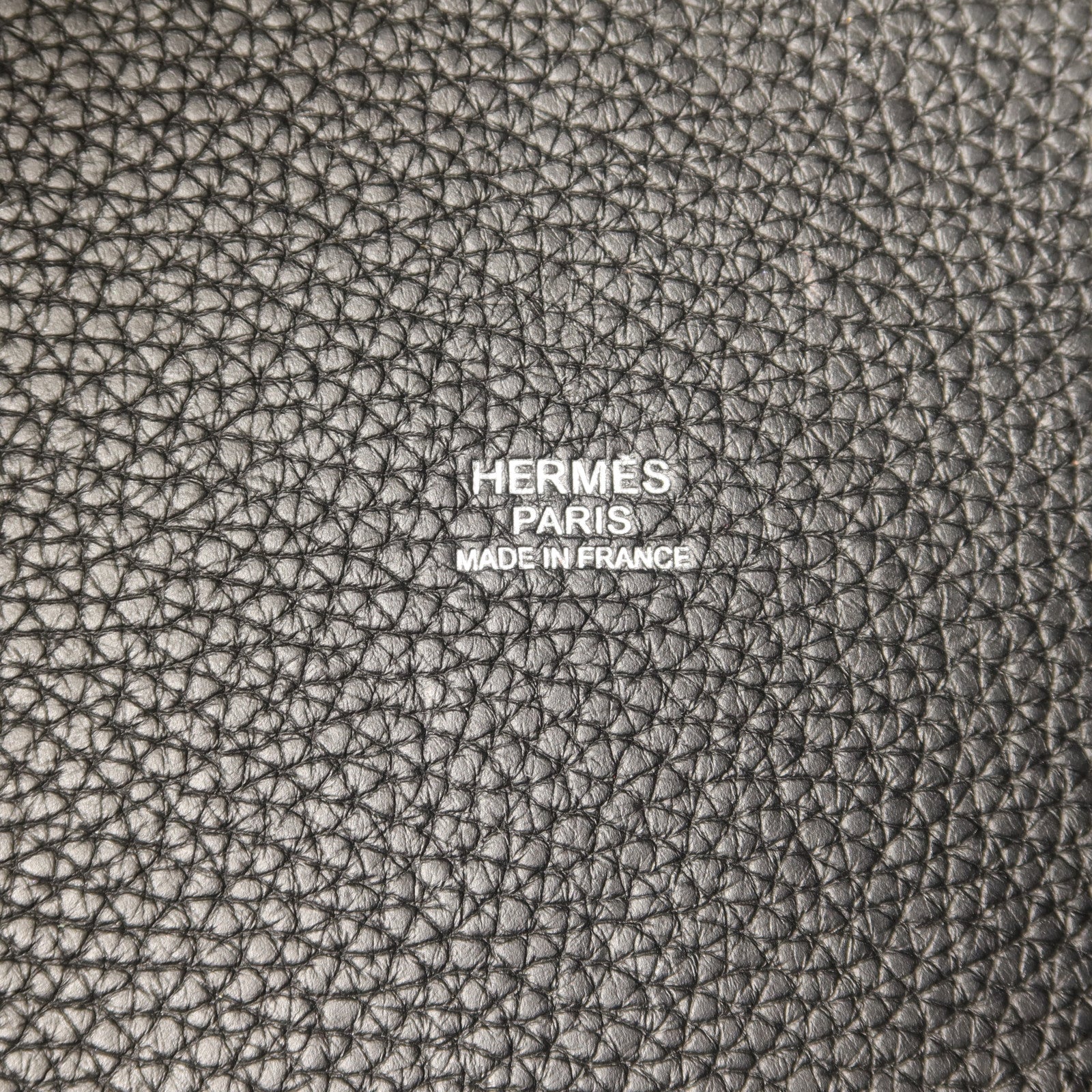 HERMES Clemence皮革Picotin MM銀扣手挽袋Noir