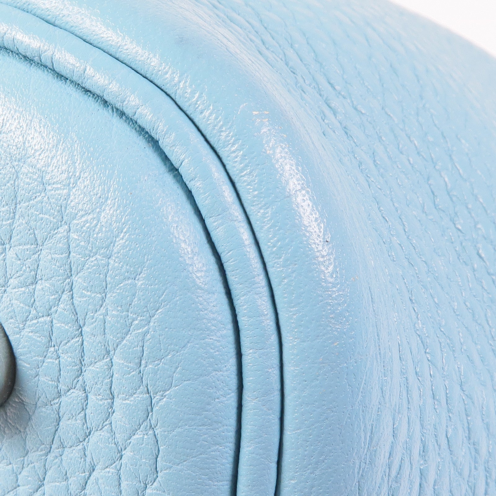 HERMES Clemence皮革Picotin MM銀扣手挽袋Bleu Atoll