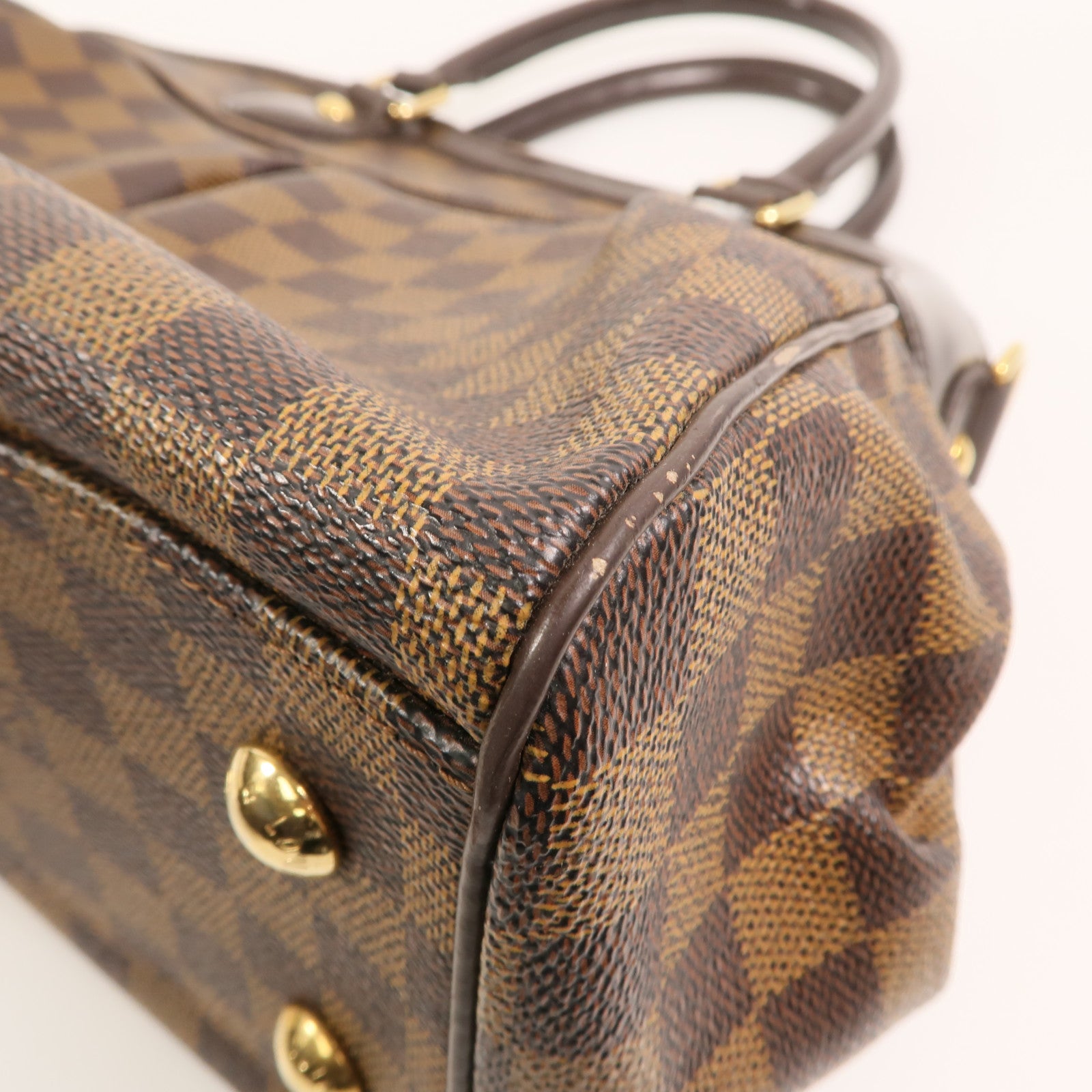 LOUIS VUITTON Damier Trevi金扣手挽肩背兩用袋