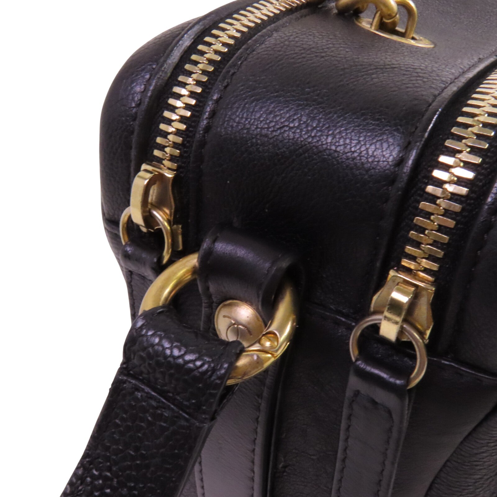 CHANEL 牛皮皮革Chain 2Way Shoulder Bag金扣鏈帶手挽肩背兩袋