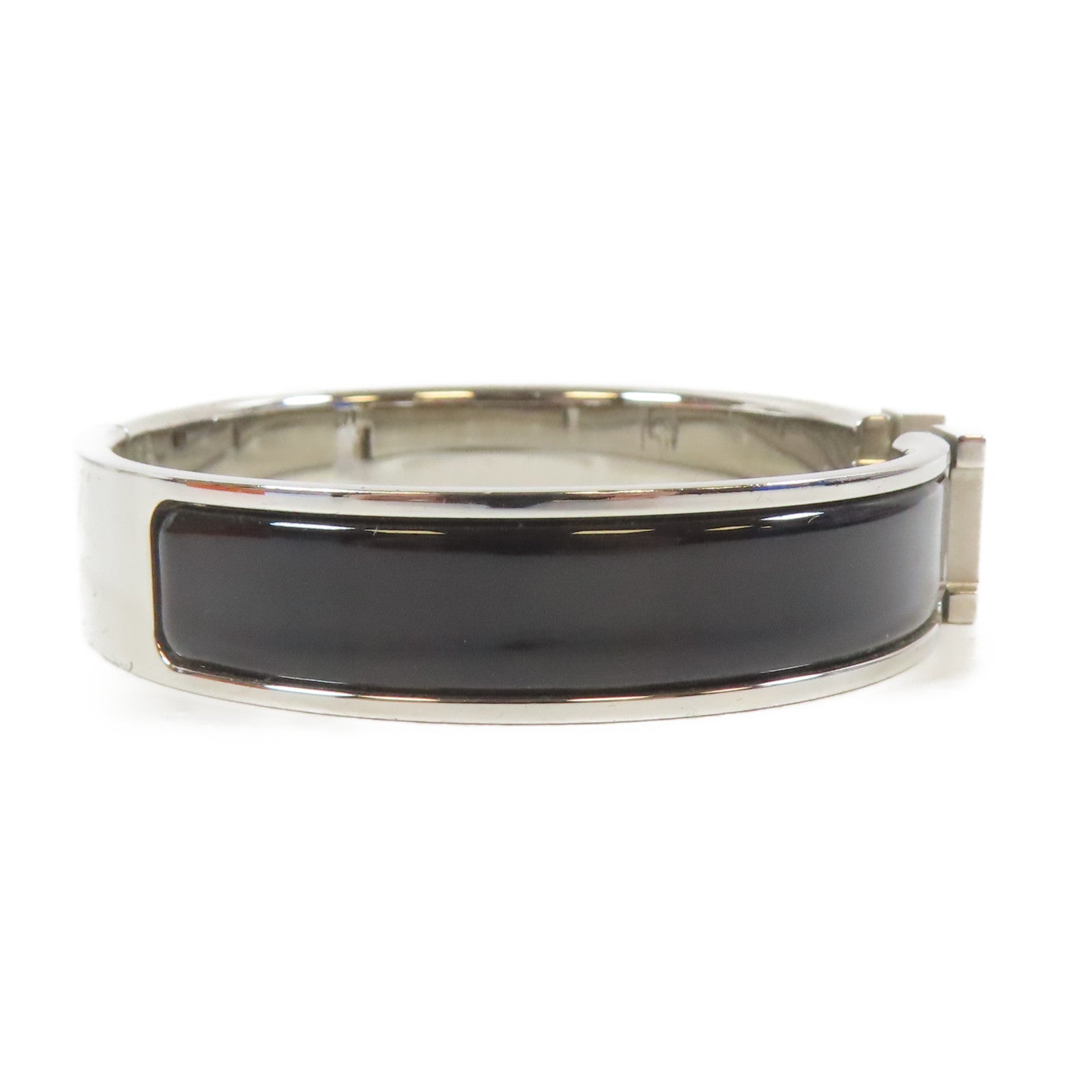 HERMES 金屬Clic H Bracelet手鐲銀色/黑色