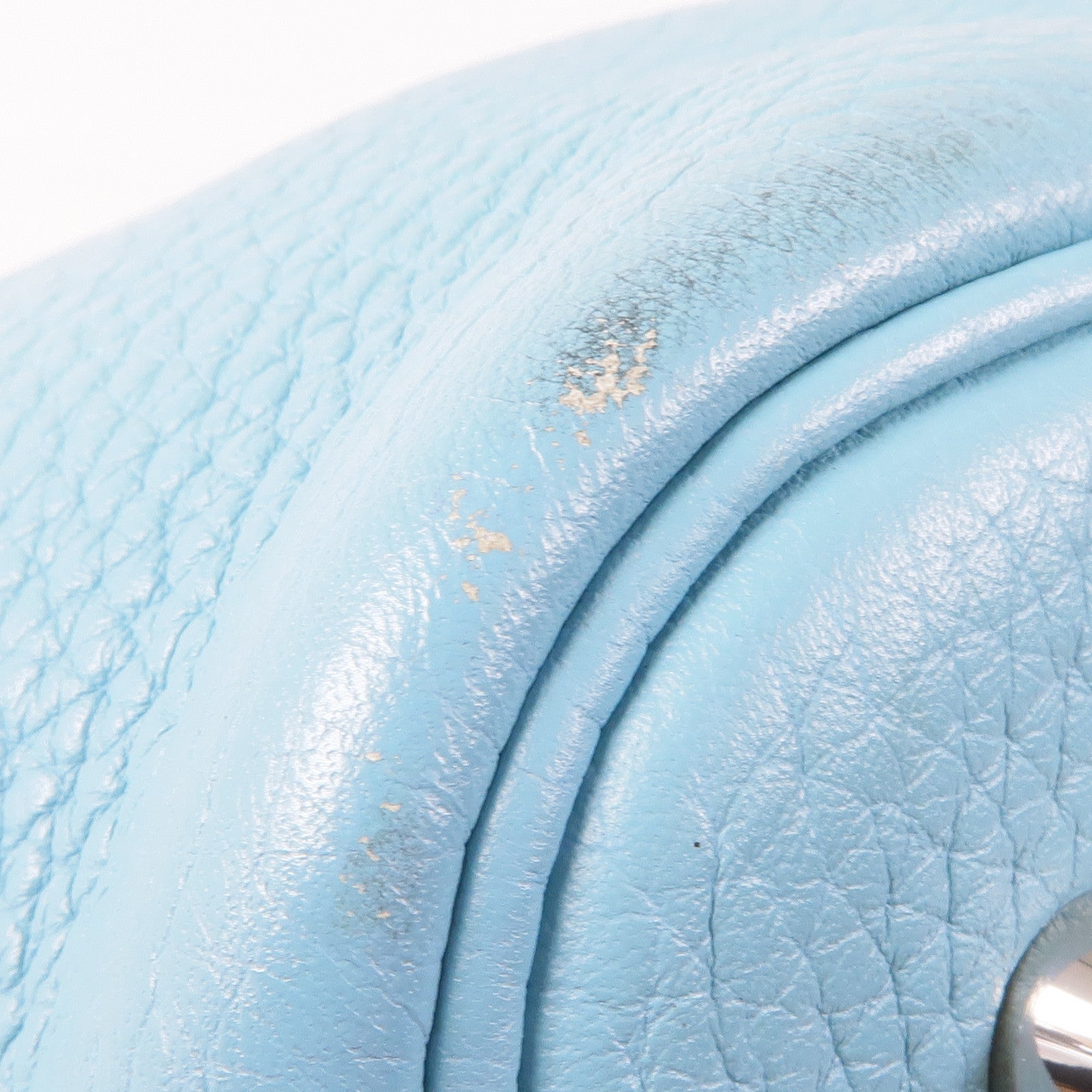 HERMES Clemence皮革Picotin MM銀扣手挽袋Bleu Atoll