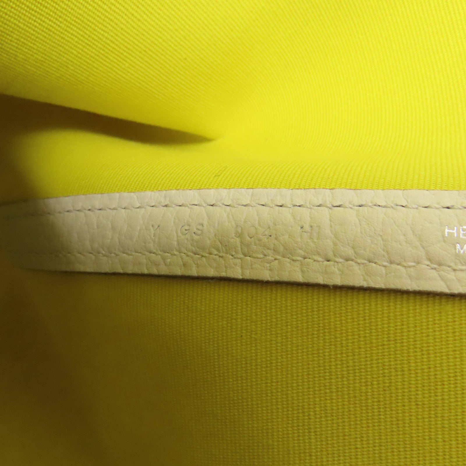 HERMES 帆布Garden Party PM手挽袋Lime/Blanc
