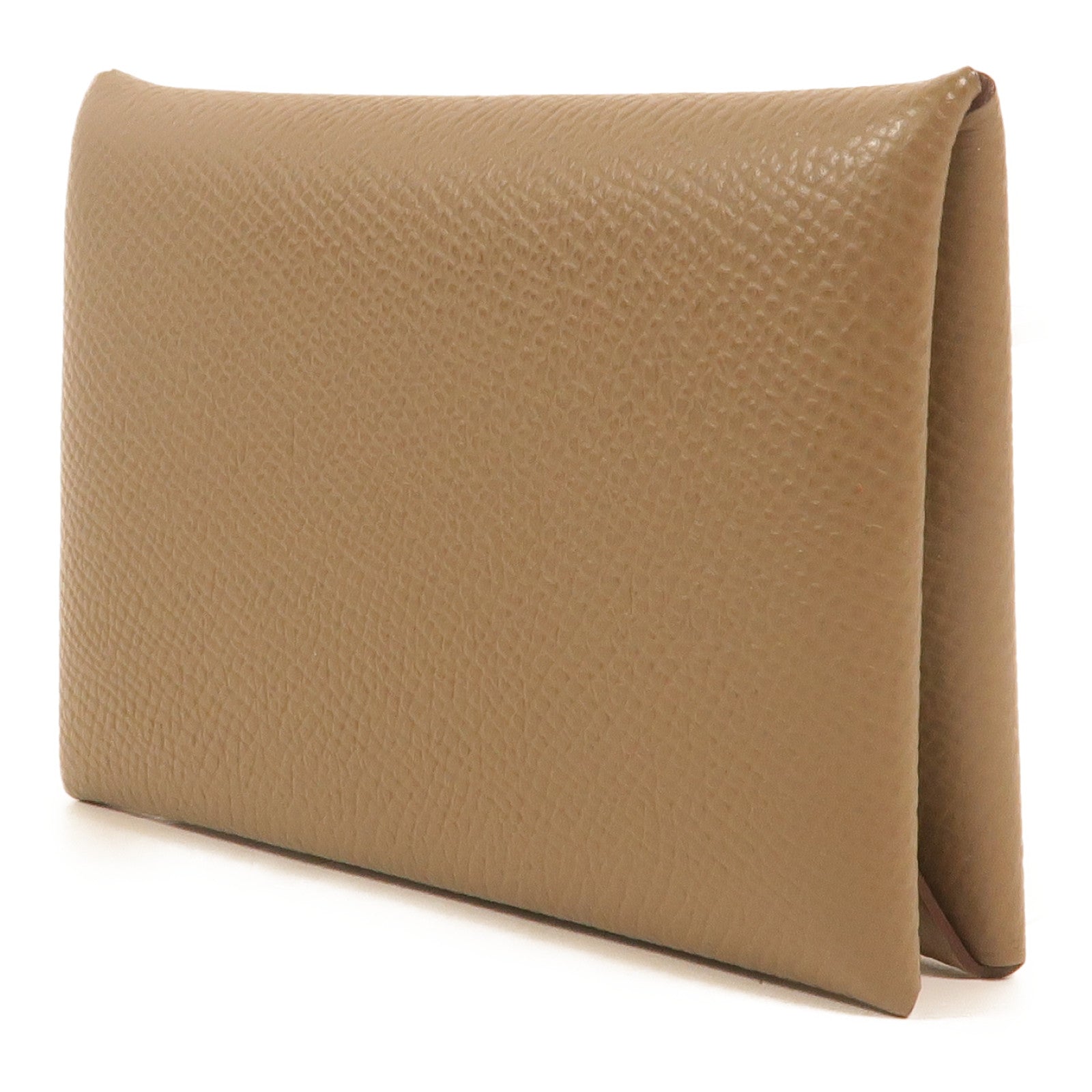 HERMES Epsom皮革Calvi卡片套Etoupe