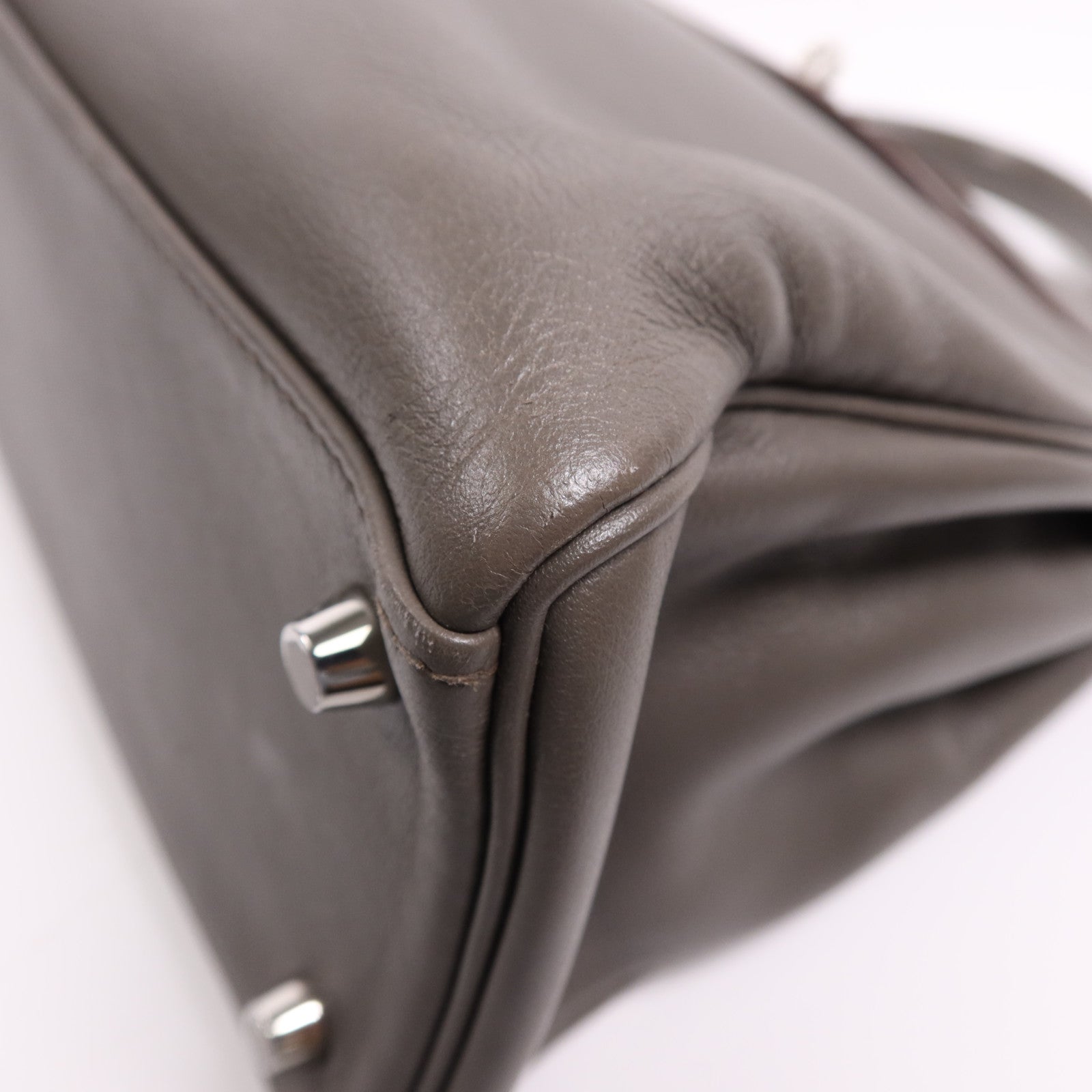 HERMES Evencolor皮革Kelly 32銀扣手挽肩背兩用袋Etain