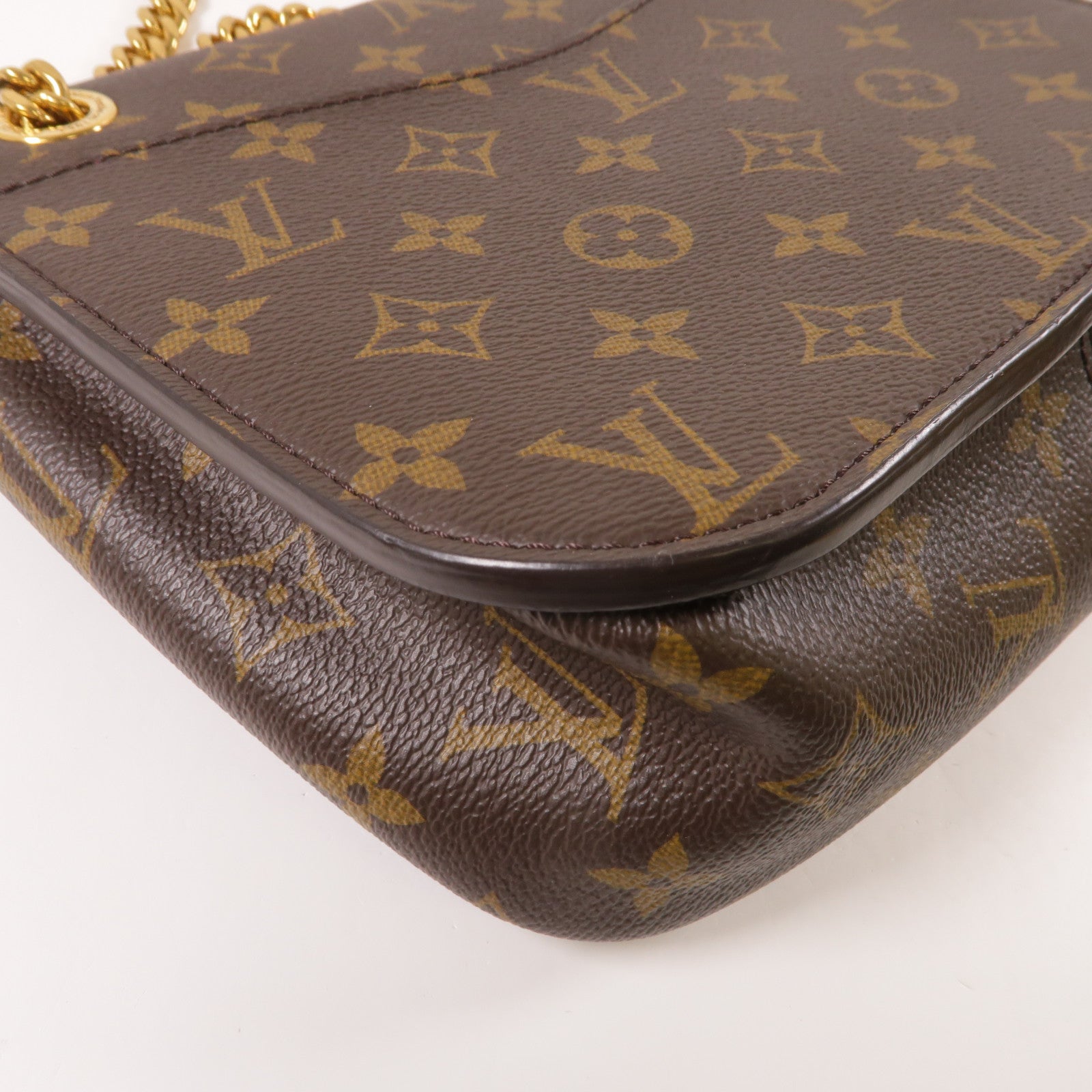 LOUIS VUITTON Monogram Passy金扣肩背袋棕色
