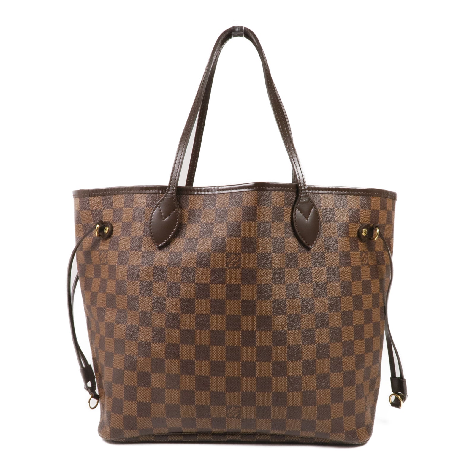 LOUIS VUITTON Damier Neverfull MM金扣肩背袋/手挽袋