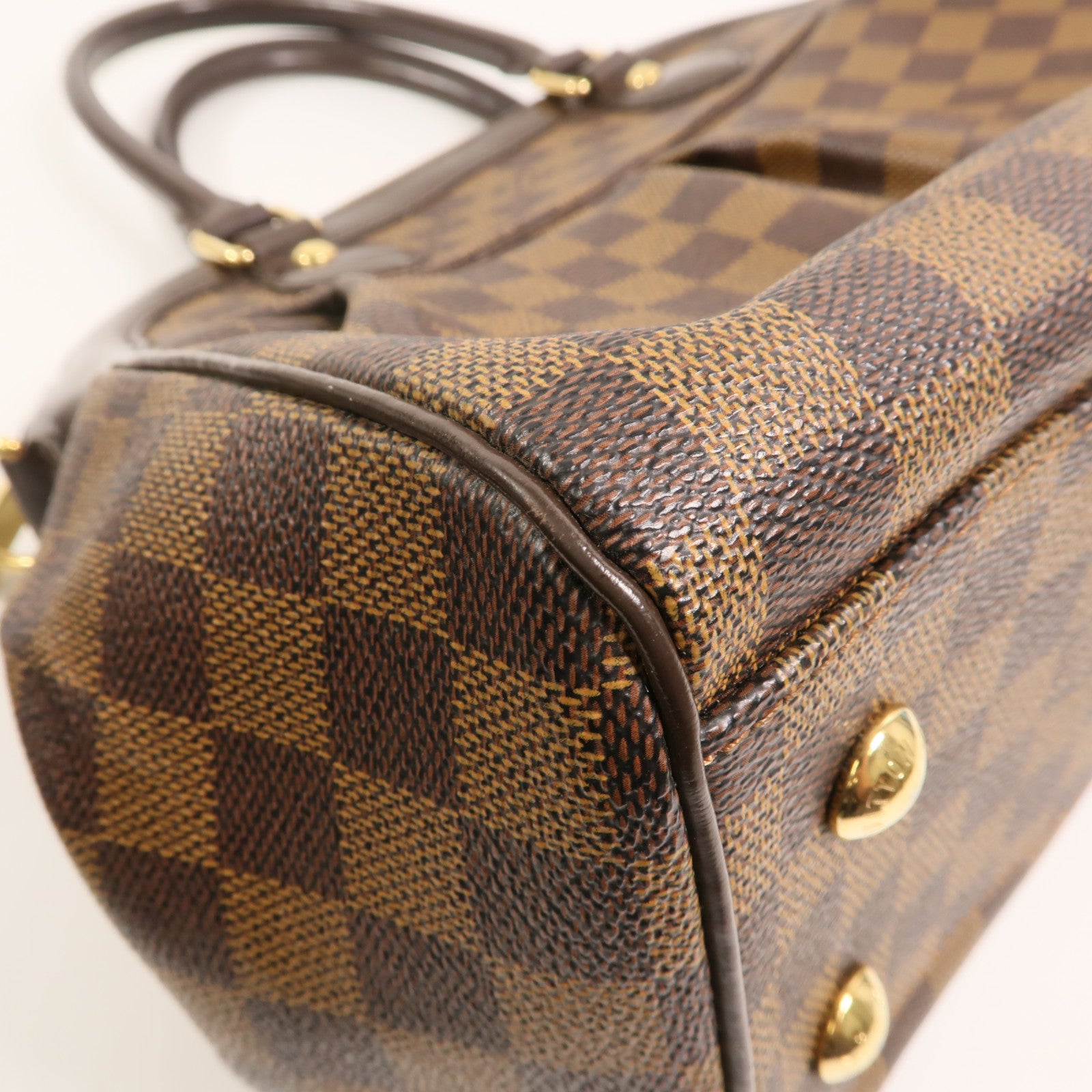 LOUIS VUITTON Damier Trevi金扣手挽肩背兩用袋