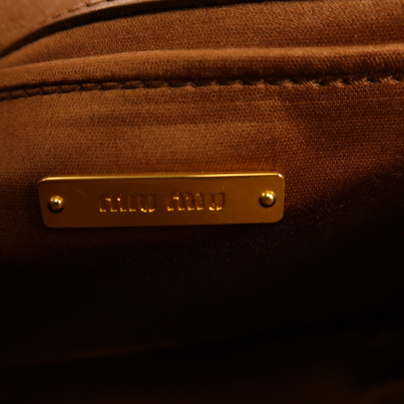 Miu Miu 牛仔布Shoulder Bag金扣肩背袋藍色/啡色