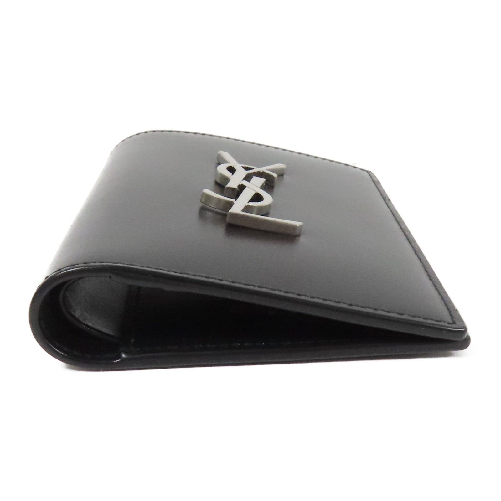SAINT LAURENT 皮革Card Case銀扣卡片套