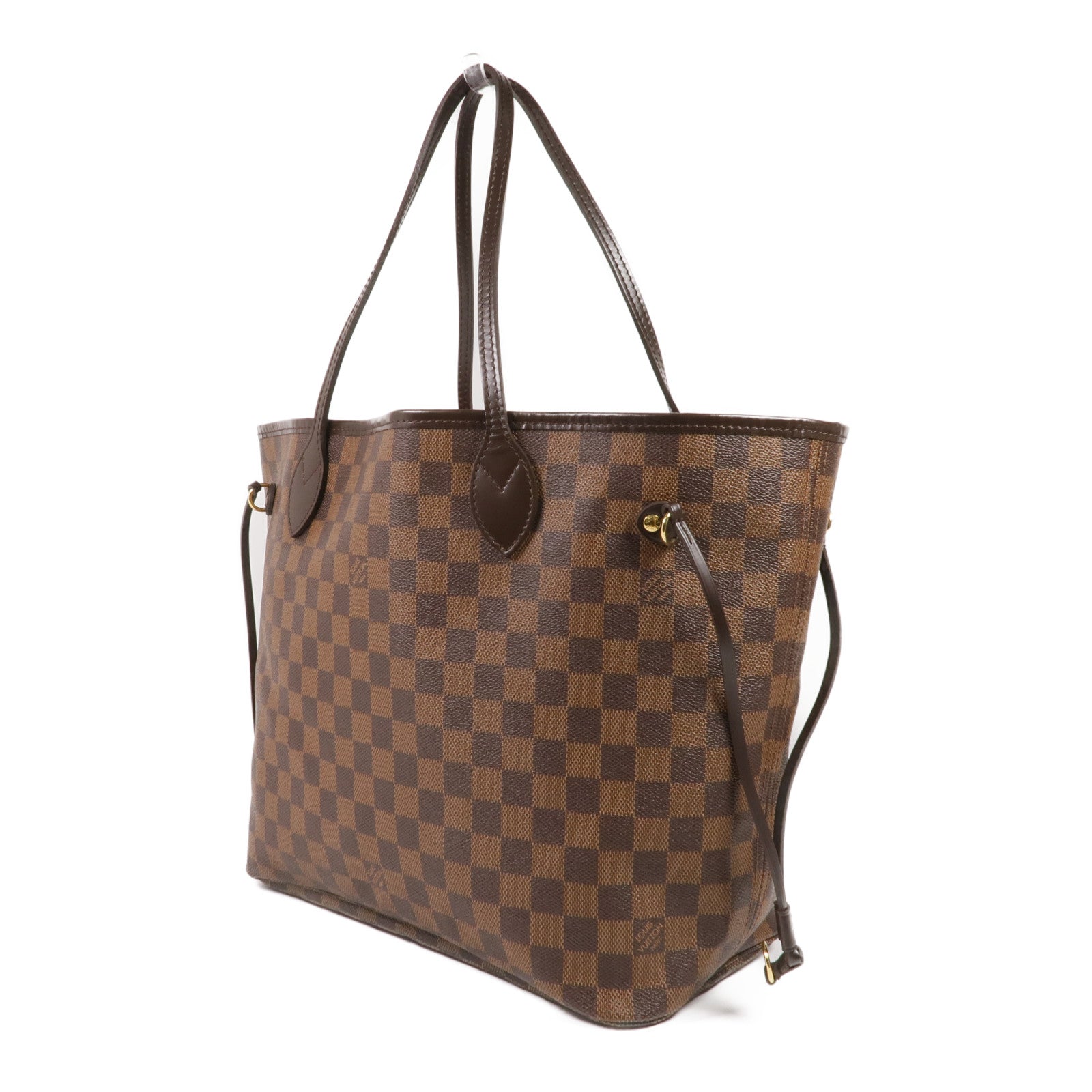 LOUIS VUITTON Damier Neverfull MM金扣肩背袋/手挽袋
