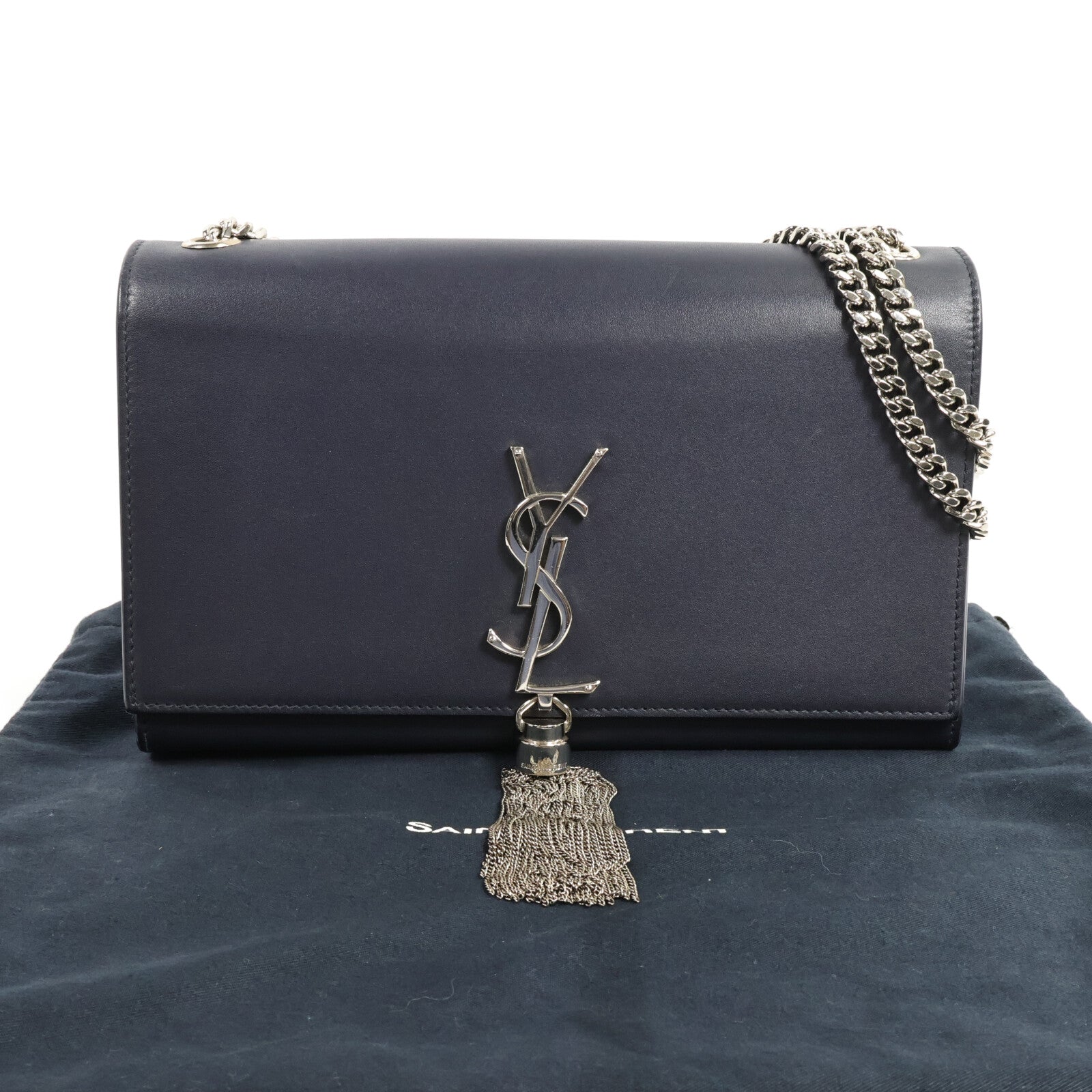 SAINT LAURENT 牛皮皮革Kate Tassel鏈帶肩背袋