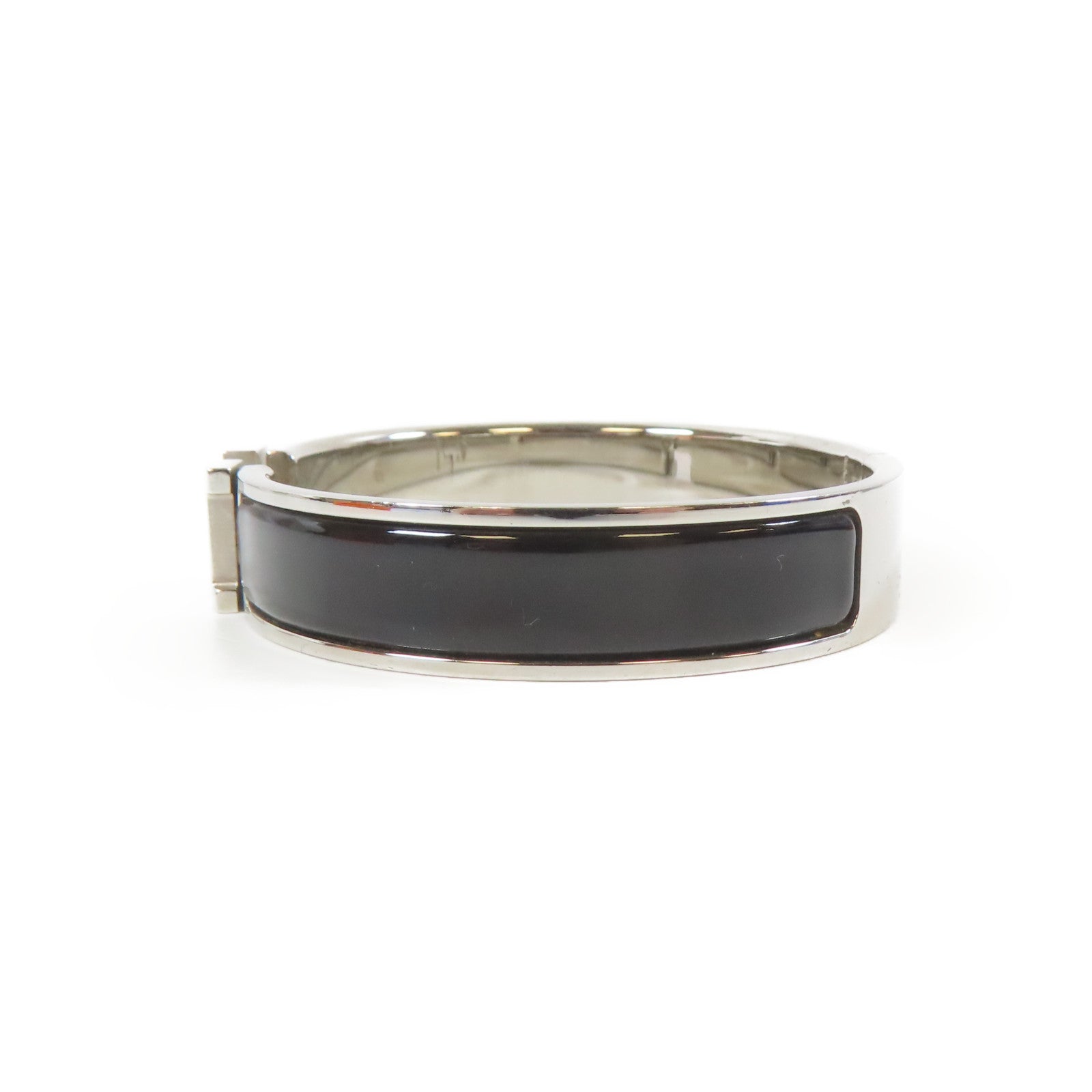 HERMES 金屬Clic H Bracelet手鐲銀色/黑色