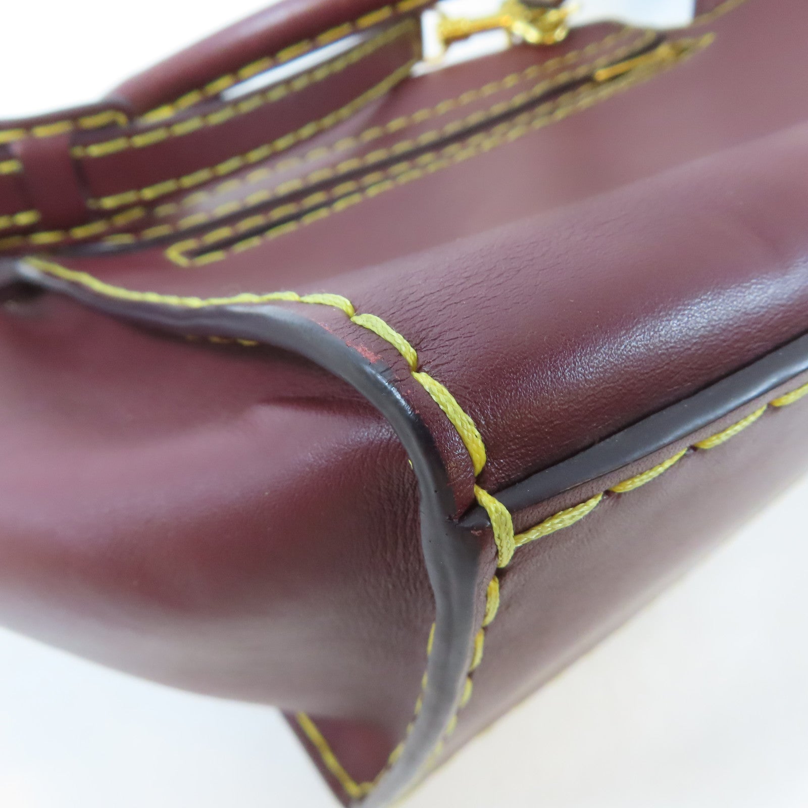 CELINE 牛皮皮革Trapeze金扣手挽肩背兩用袋啡紅色